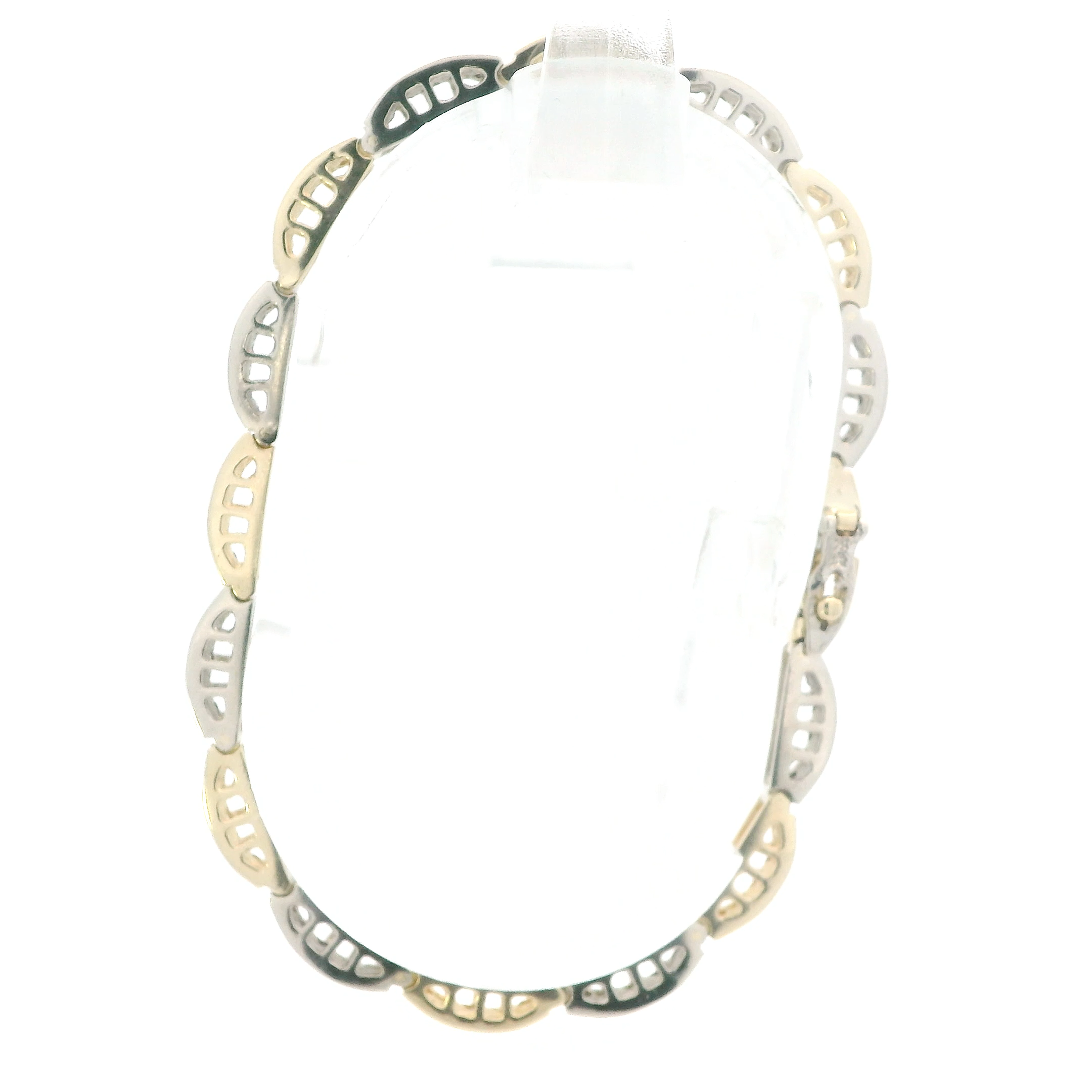 14K Yellow & White Gold Diamonds Tennis Bracelet - 3.20ct