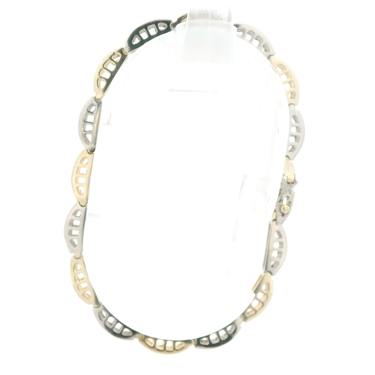 14K Yellow & White Gold Diamonds Tennis Bracelet - 3.20ct