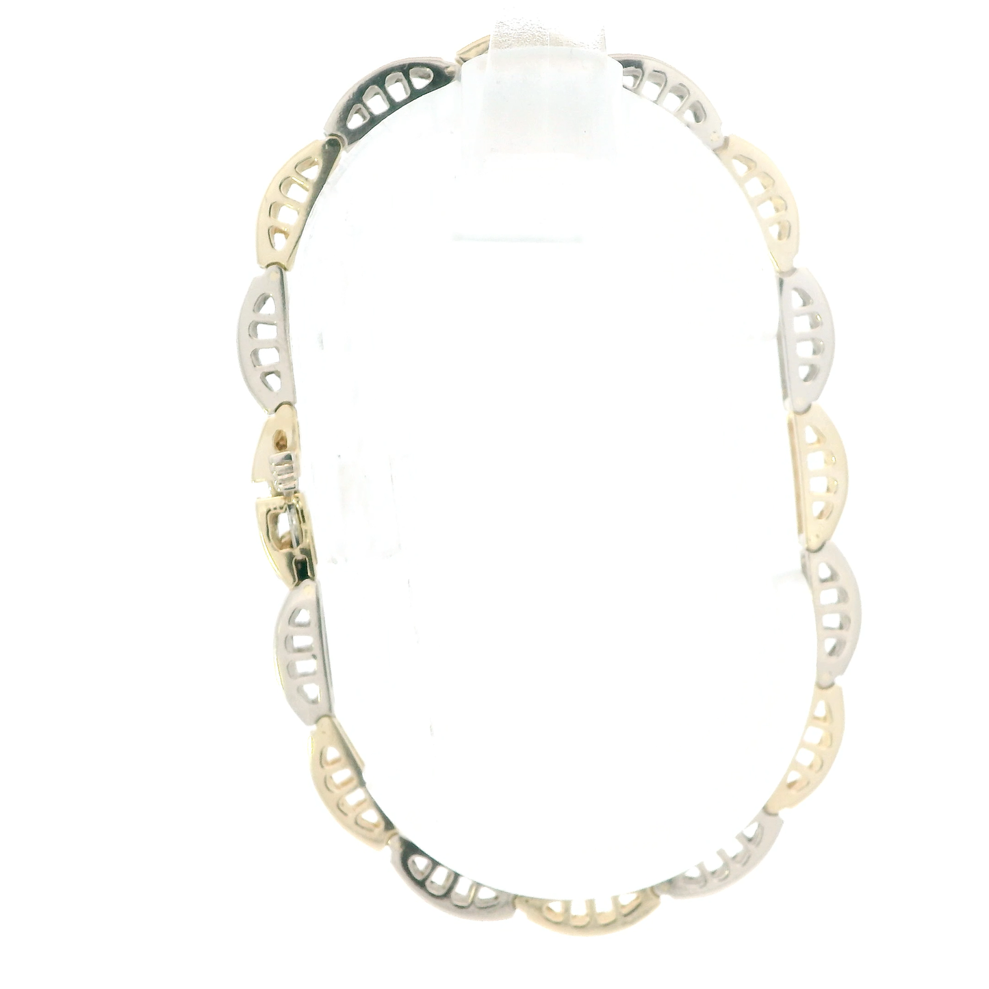 14K Yellow & White Gold Diamonds Tennis Bracelet - 3.20ct