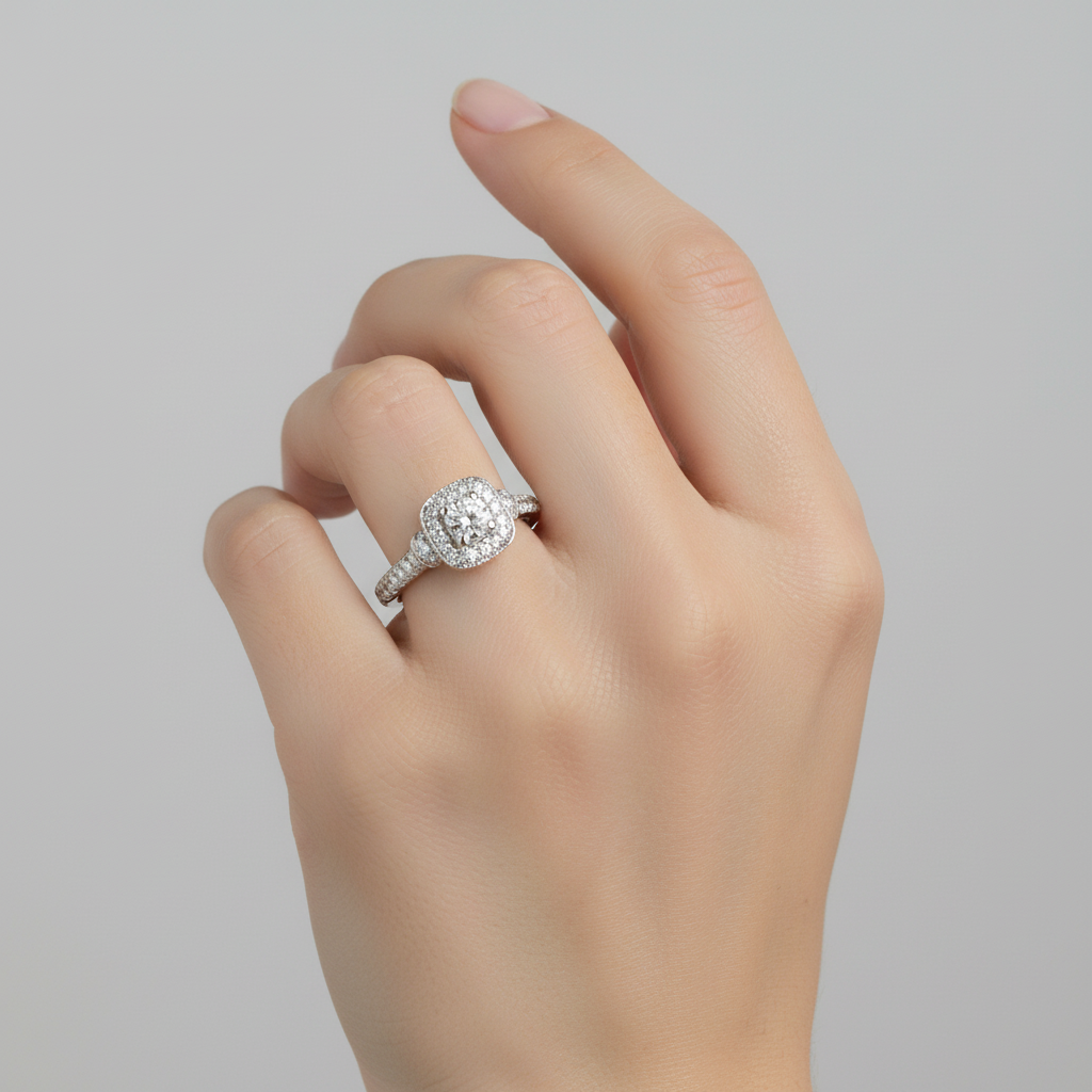 14K White Gold Vera Wang "Love" Diamonds & Sapphires Womans Ring - 0.70ct