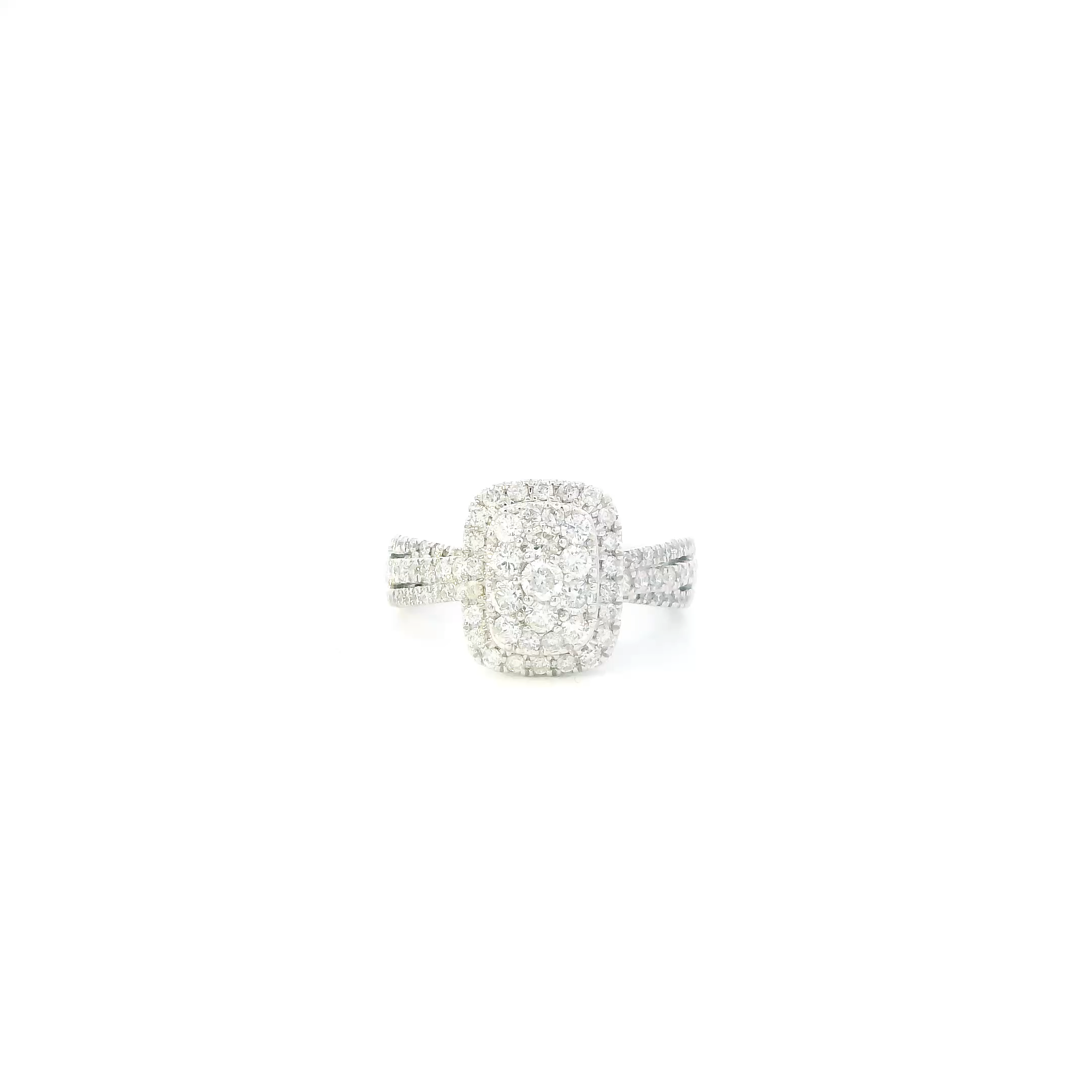 10K White Gold Diamonds Womans Ring - 1.05ct