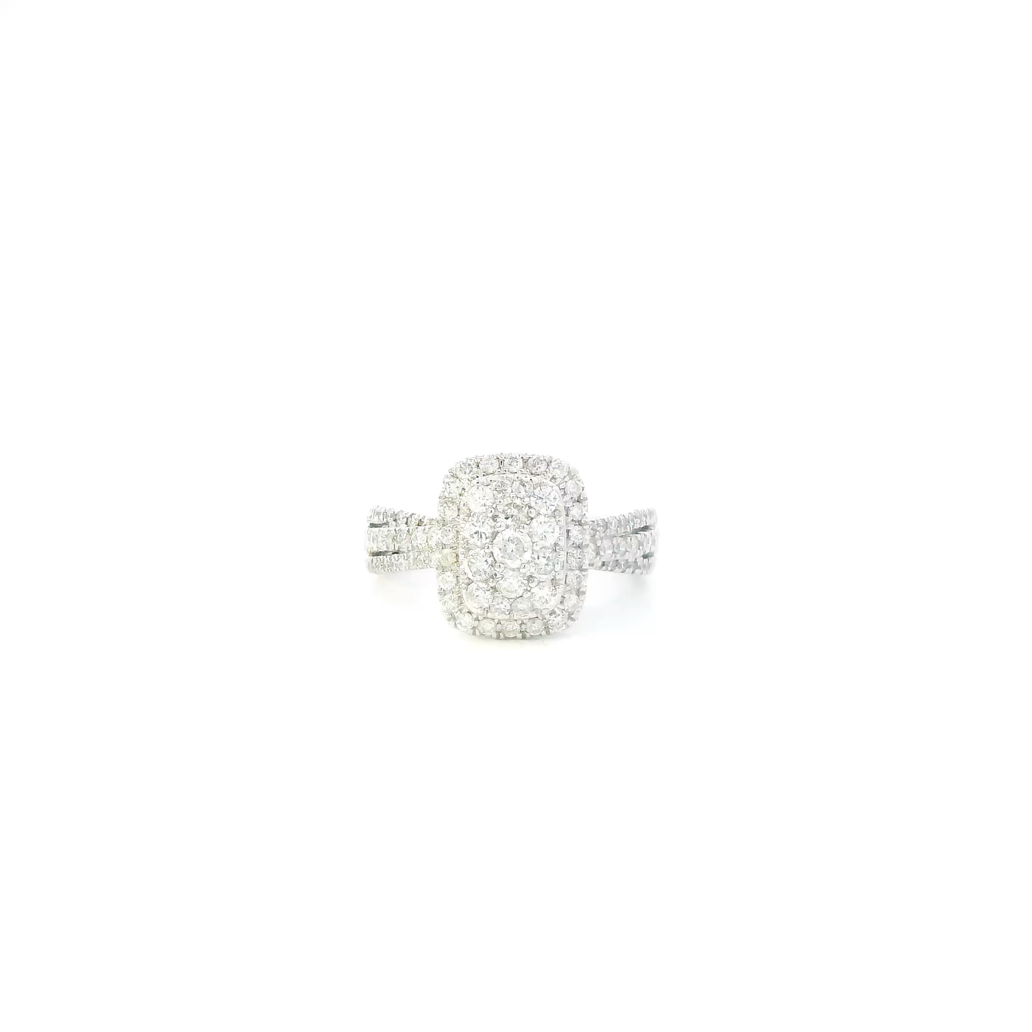 10K White Gold Diamonds Womans Ring - 1.05ct