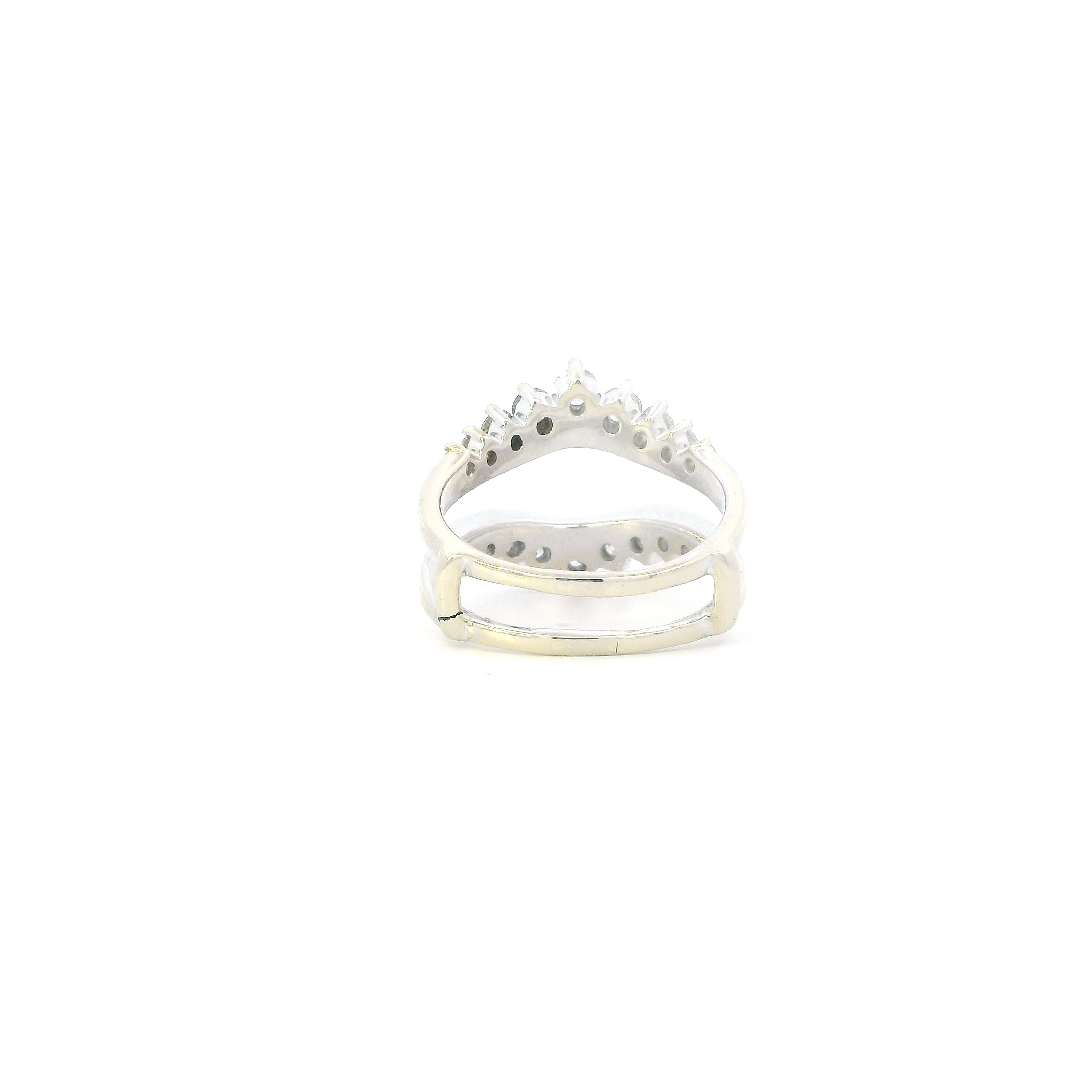 14K White Gold Diamonds Guard Womans Ring - 1.50ct