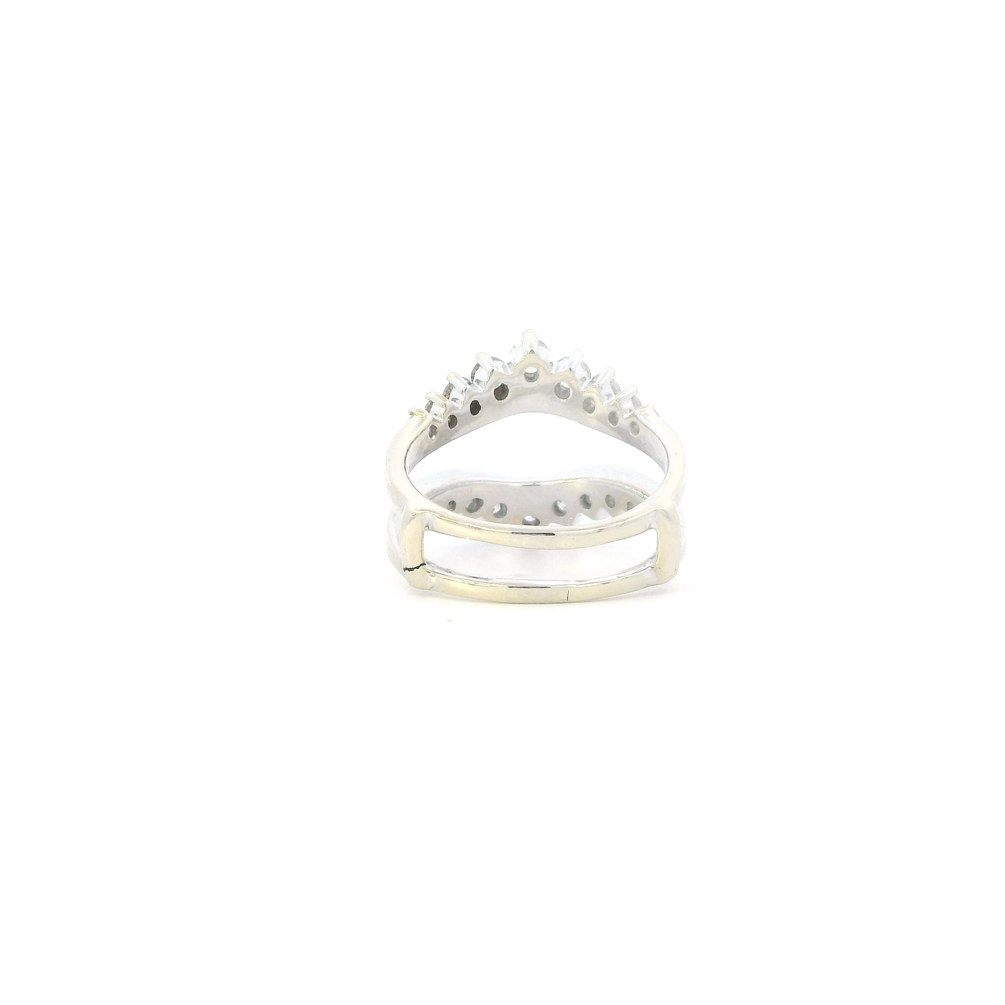 14K White Gold Diamonds Guard Womans Ring - 1.50ct