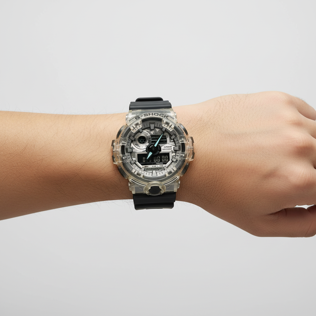 Casio G-Shock Camouflage Skeleton Analog Dial Mens Wristwatch - GA-700SKC-1A