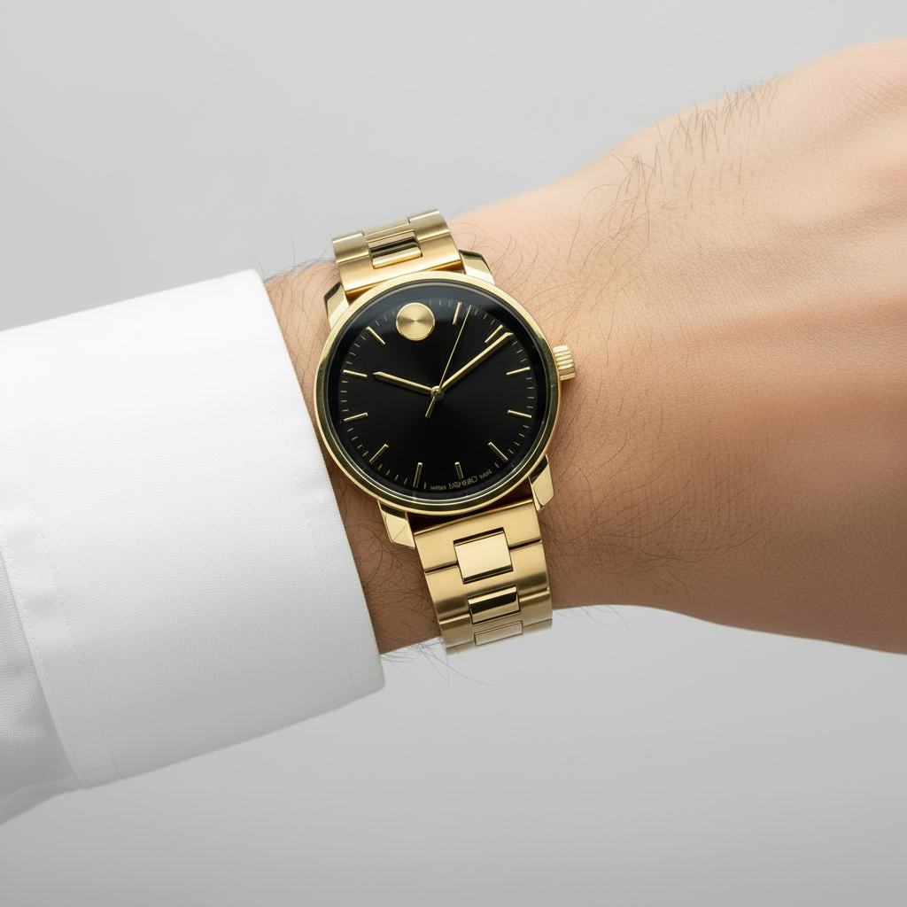 Movado Bold Gold Tone Steel Mens Wristwatch - 3601239