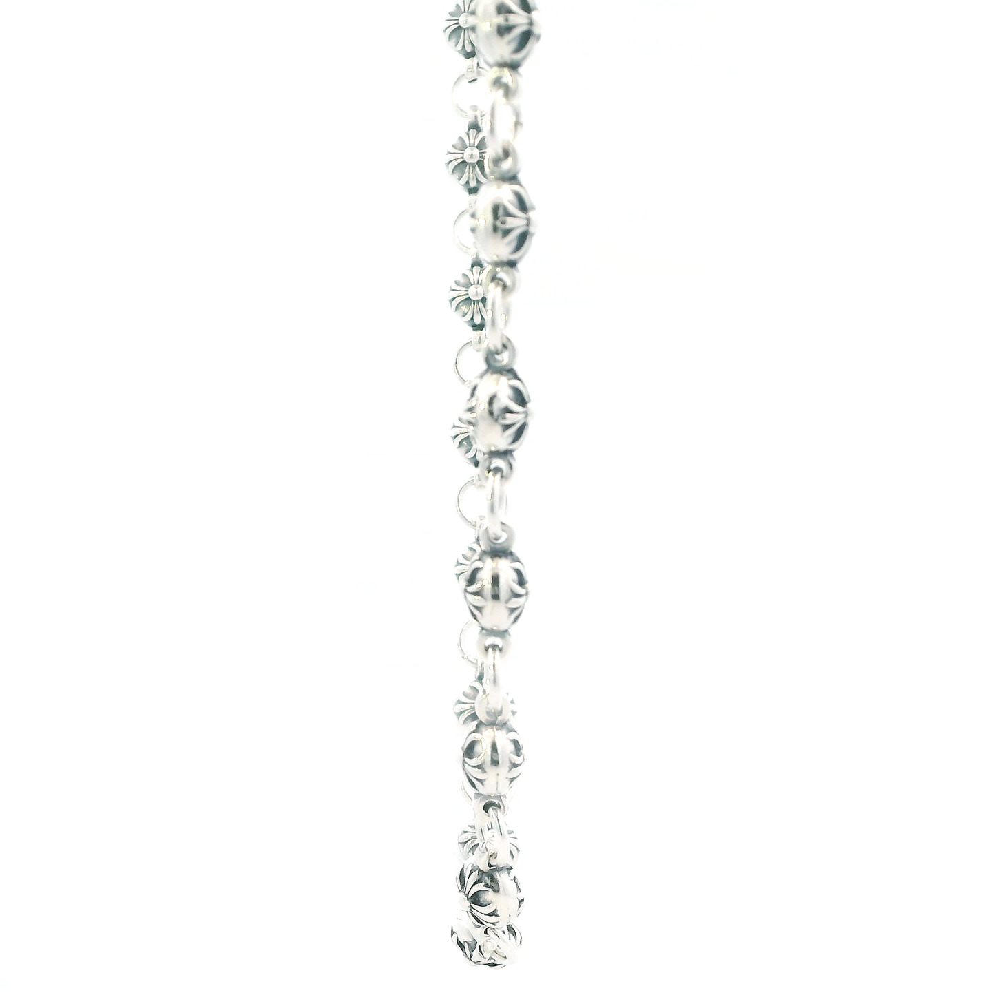 Chrome Hearts Sterling Silver 24" Beaded Gothic Chain