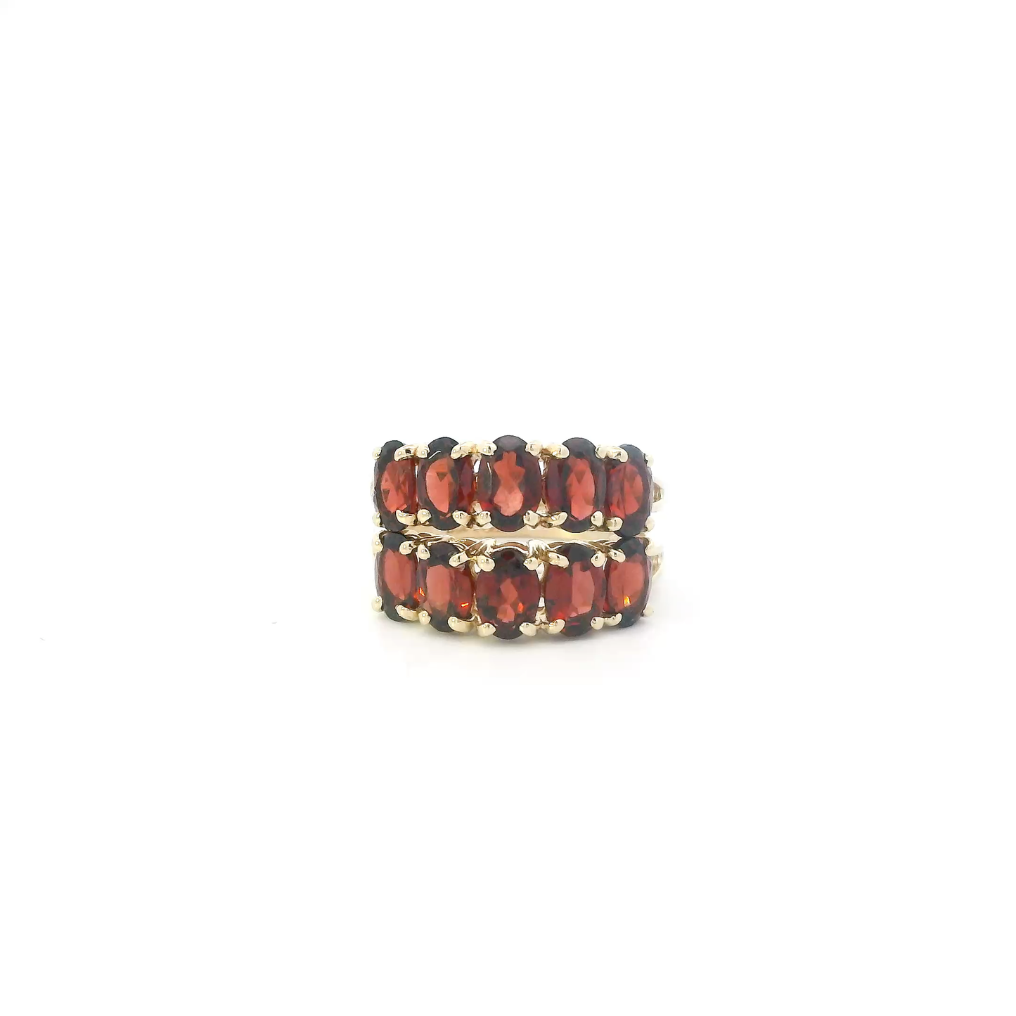 10K Yellow Gold Garnet Womens Ring