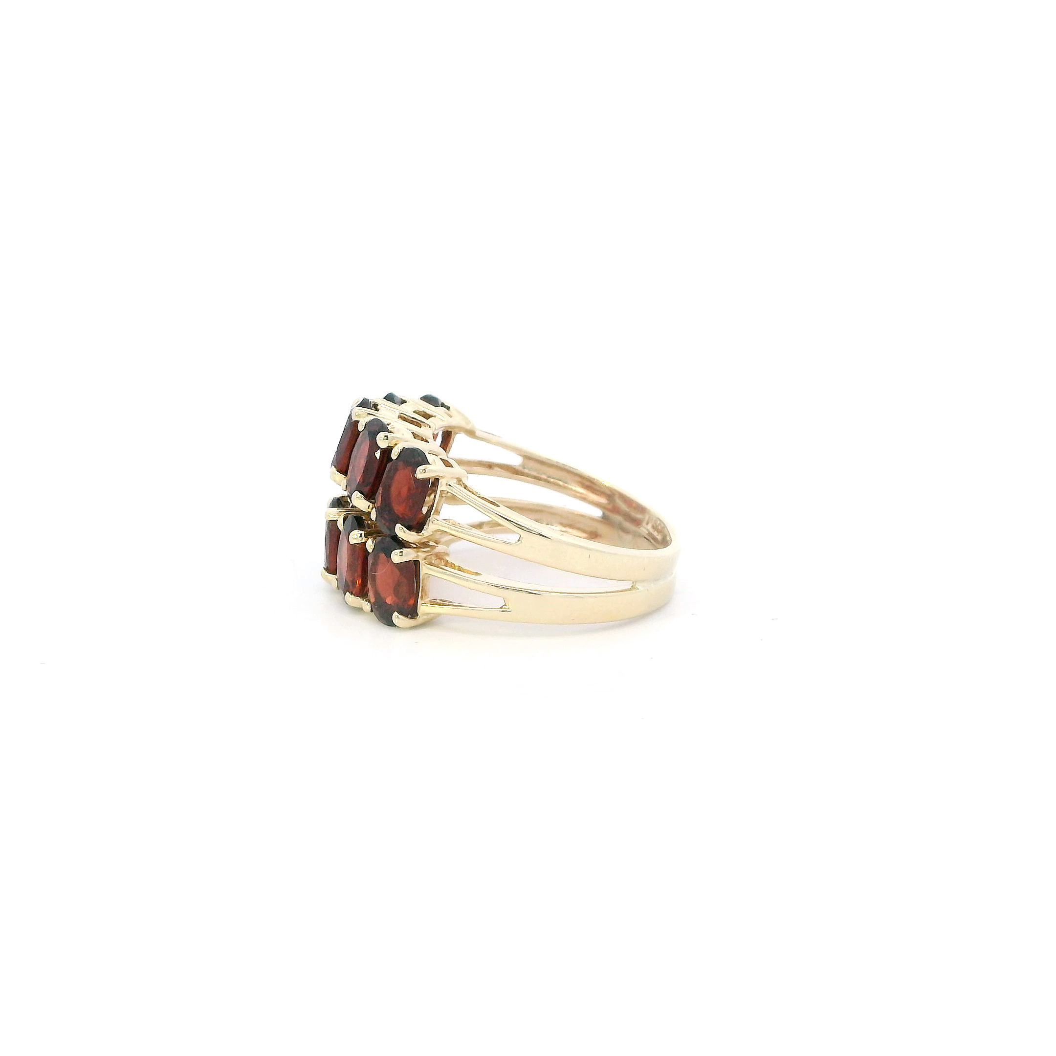 10K Yellow Gold Garnet Womens Ring