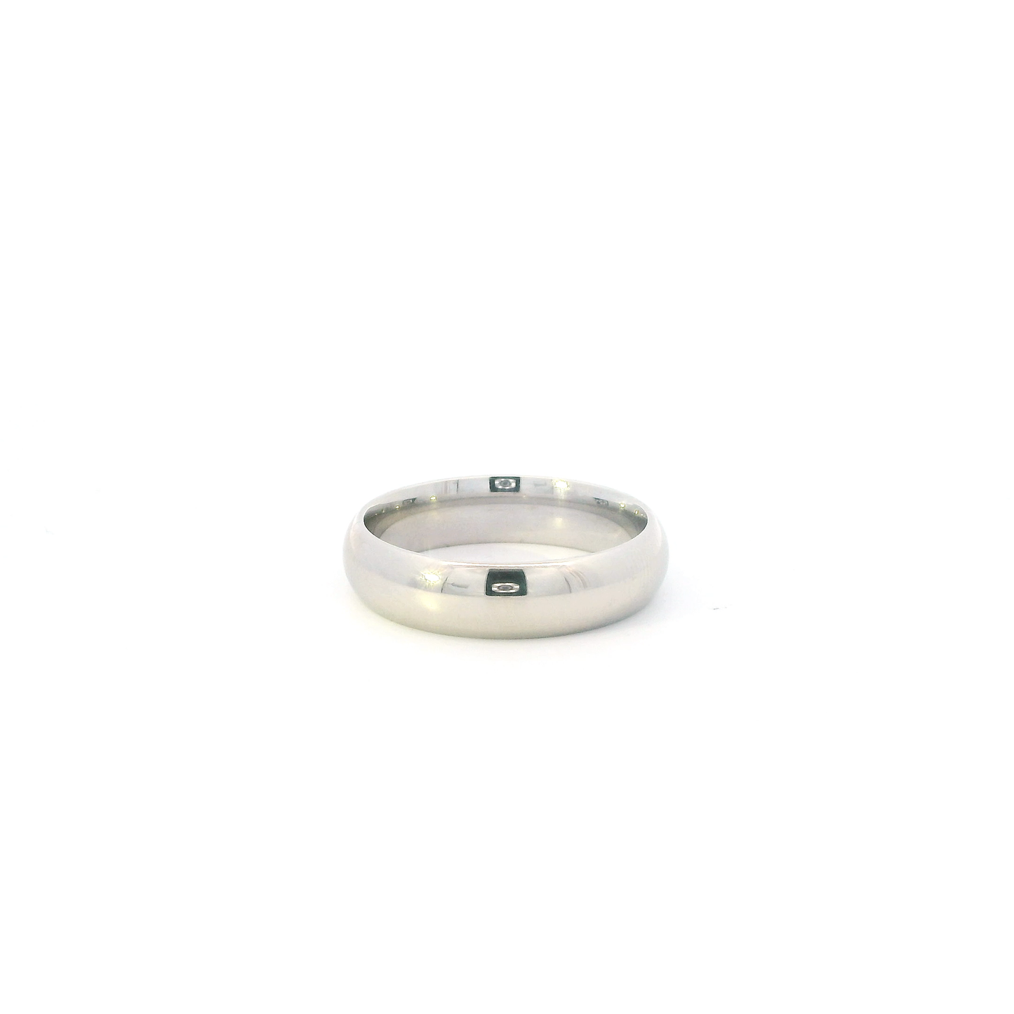 14K White Gold Plain Comfort Mens Band