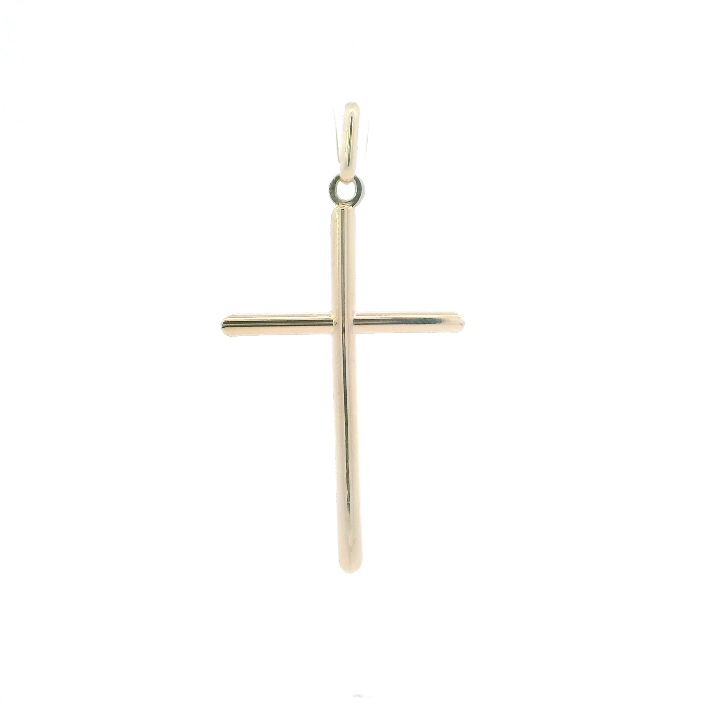 14K Yellow Gold Tube Cross Pendant