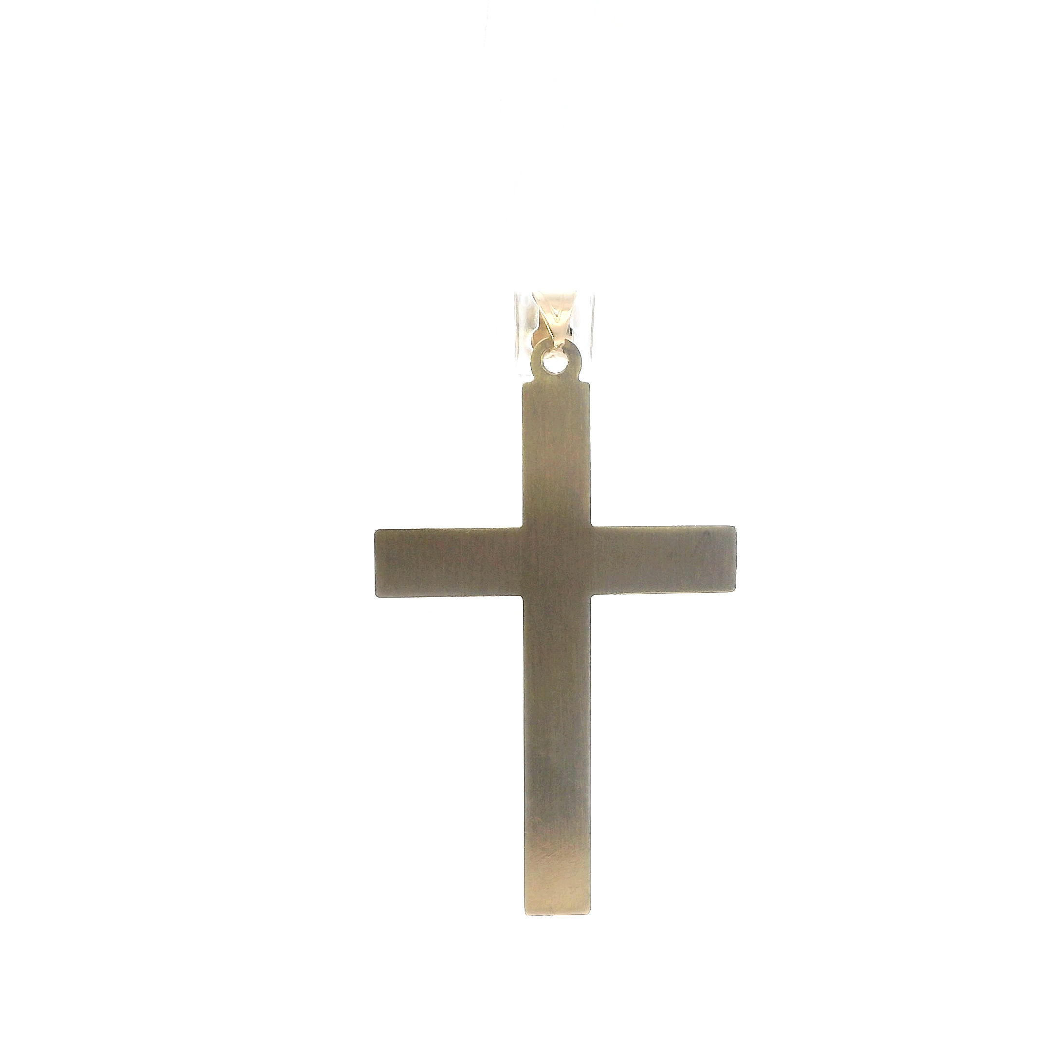 14K Yellow Gold Diamond Cut Cross Pendant