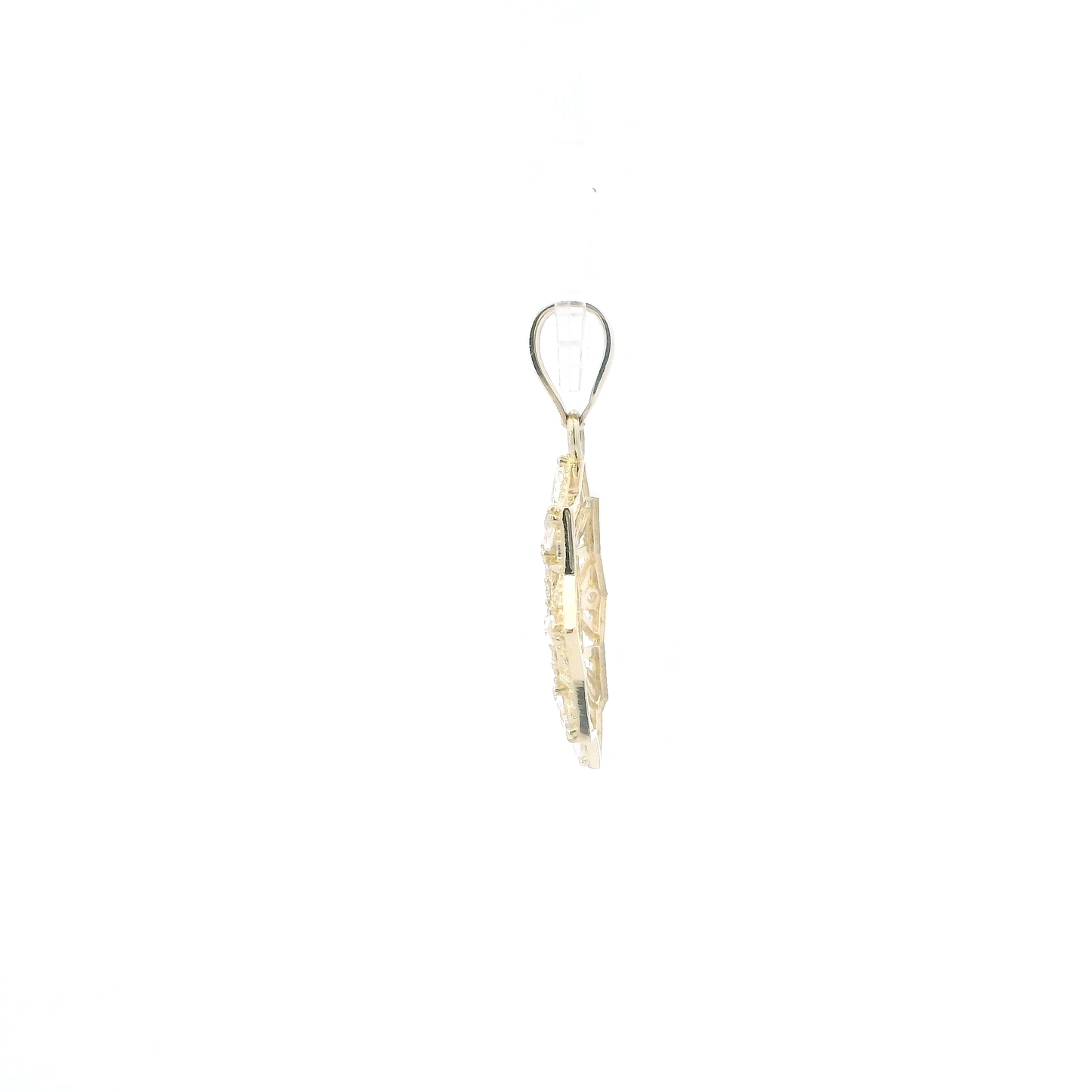 14K Tri Color Gold Cz "15" Pendant