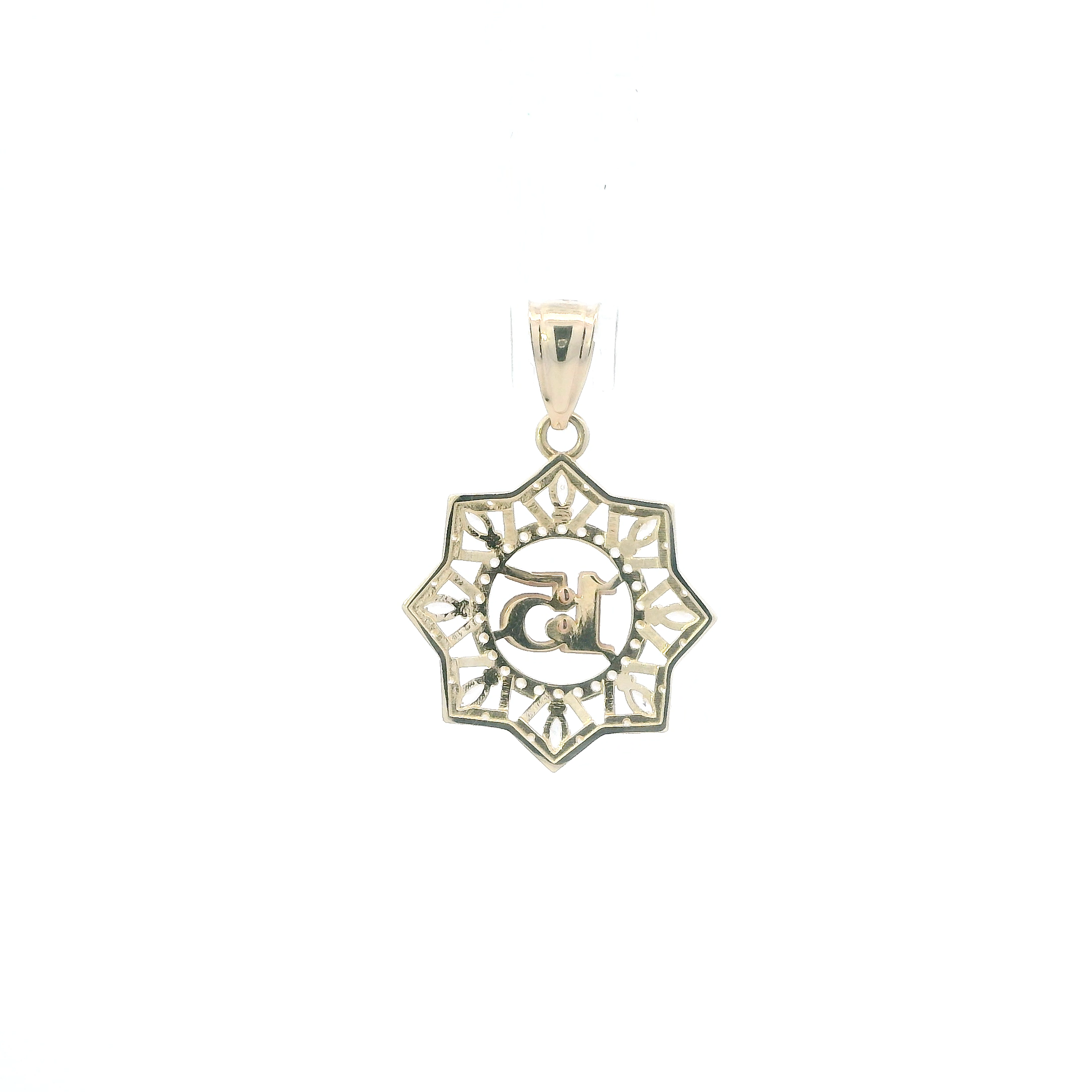 14K Tri Color Gold Cz 