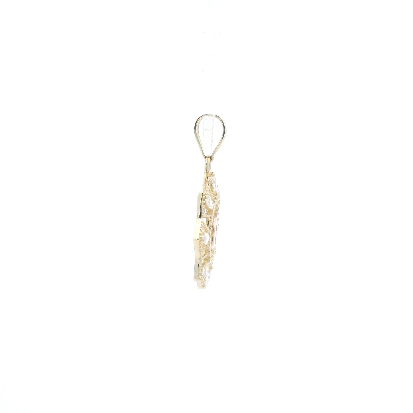 14K Tri Color Gold Cz "15" Pendant