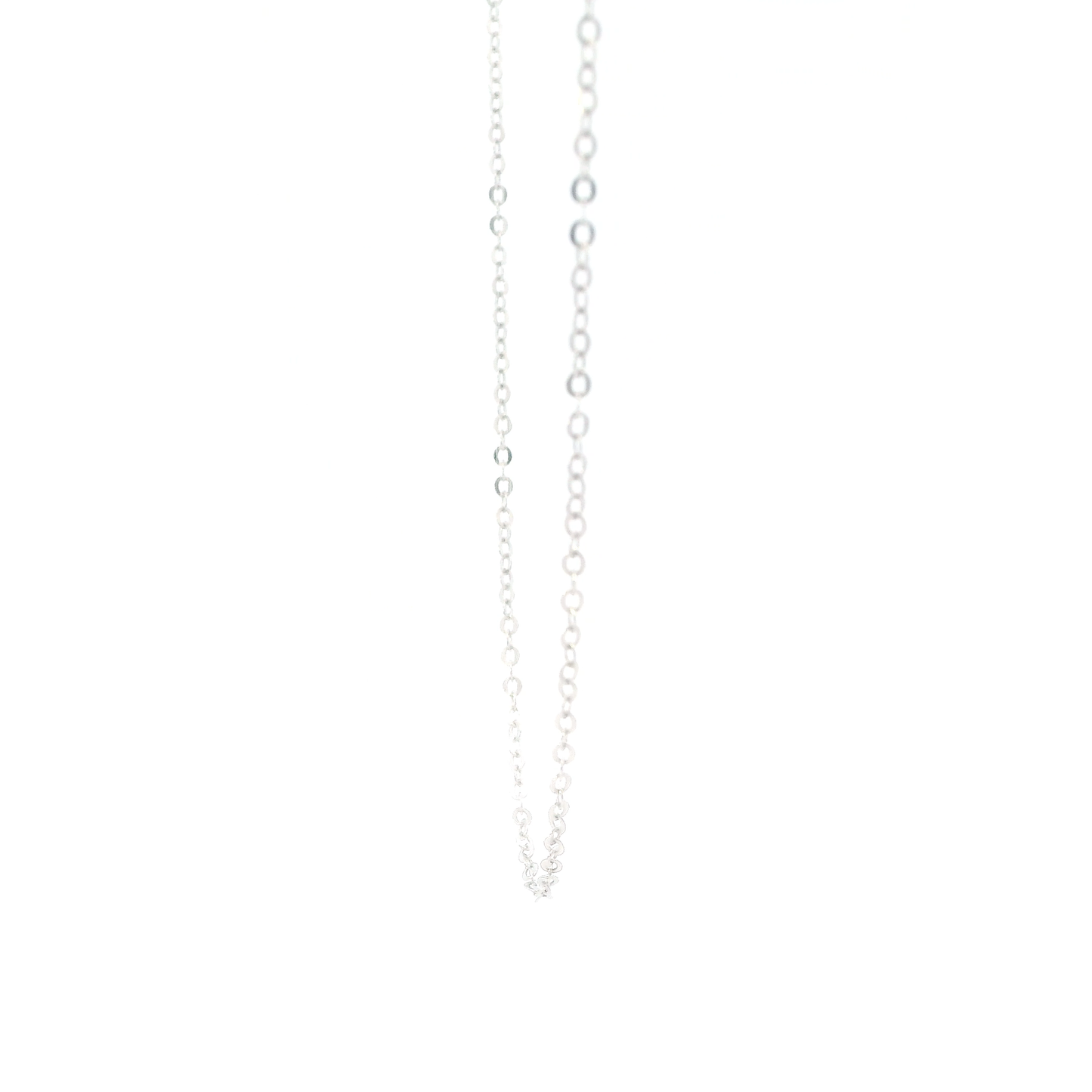 14K White Gold 15.5" Cable Link Chain