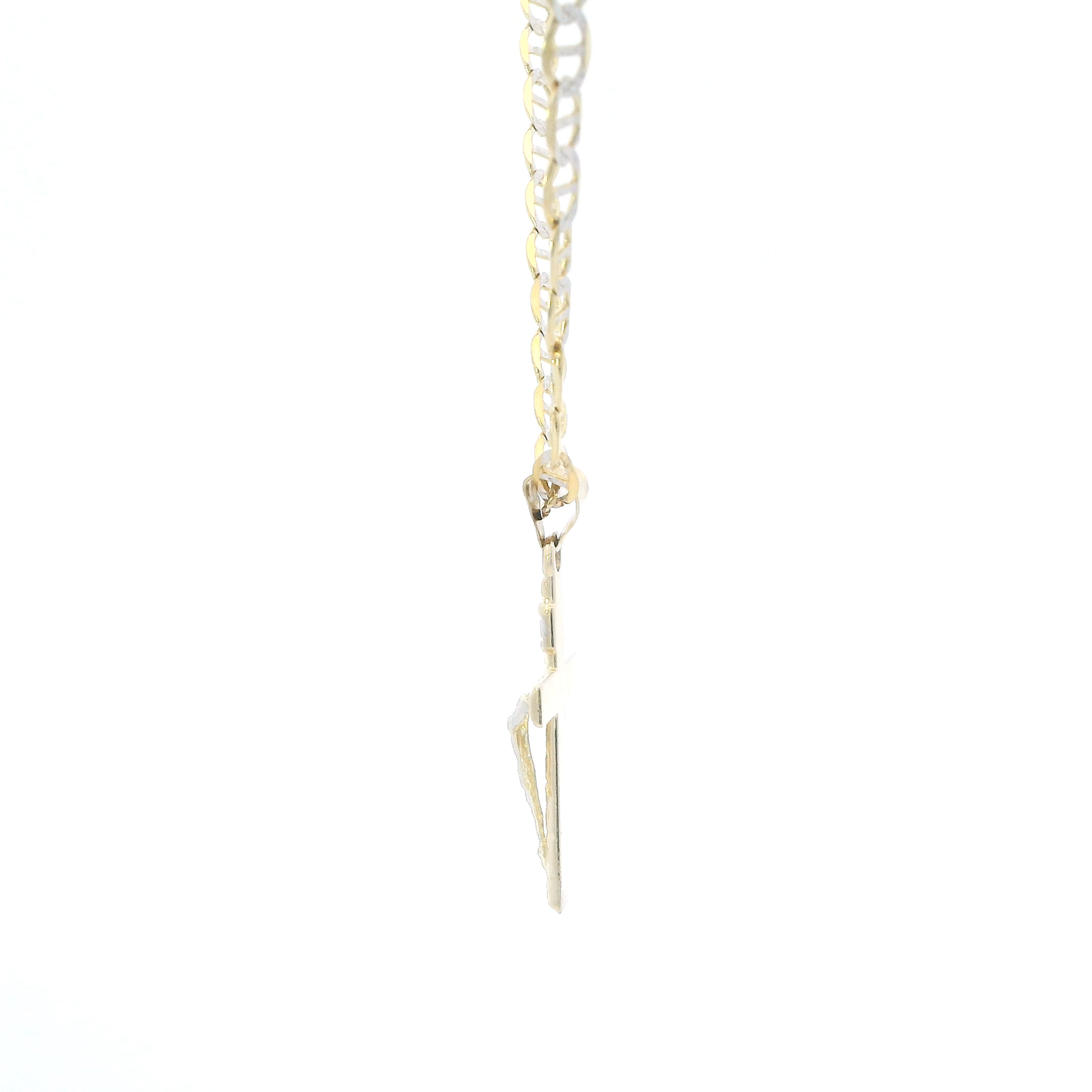 14K Yellow Gold 18" Mariner Chain & Crucifix Cross Pendant