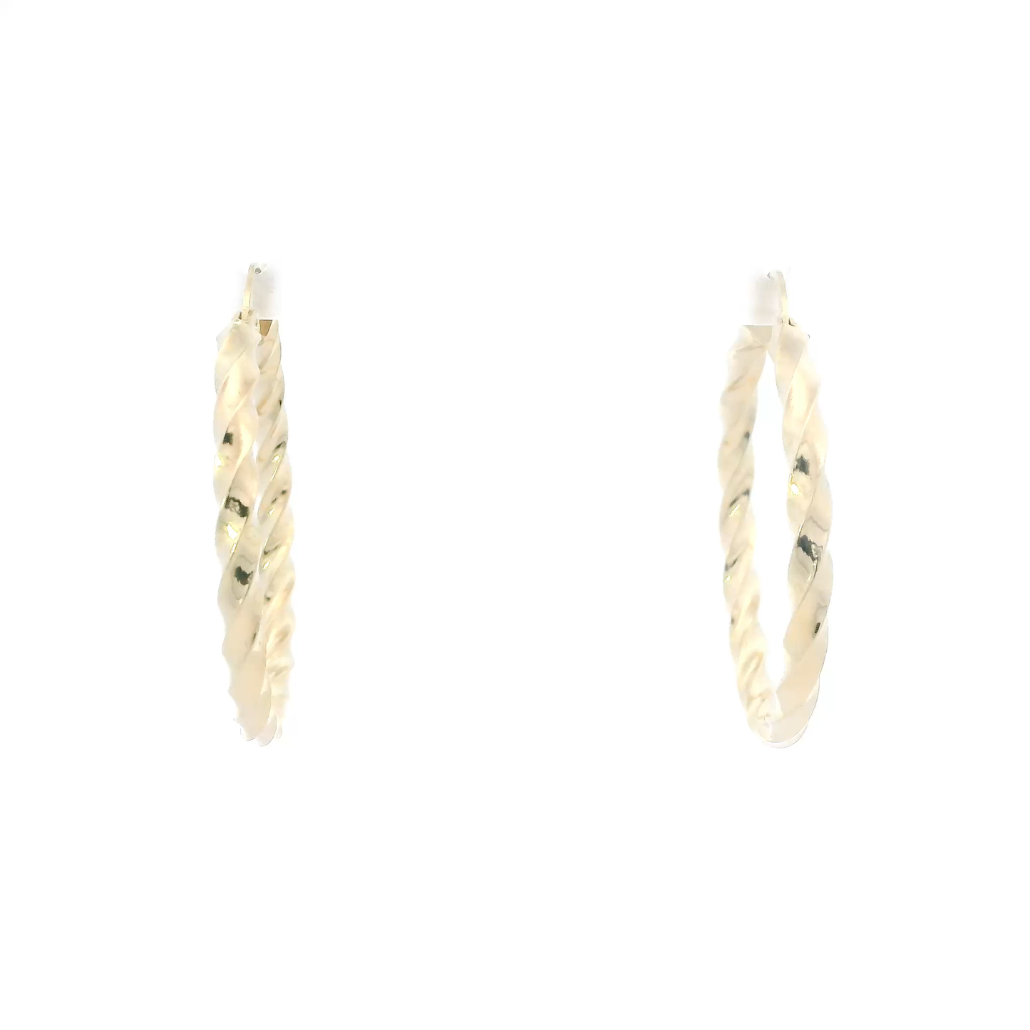 14K Yellow Gold Twisted Hoop Earrings
