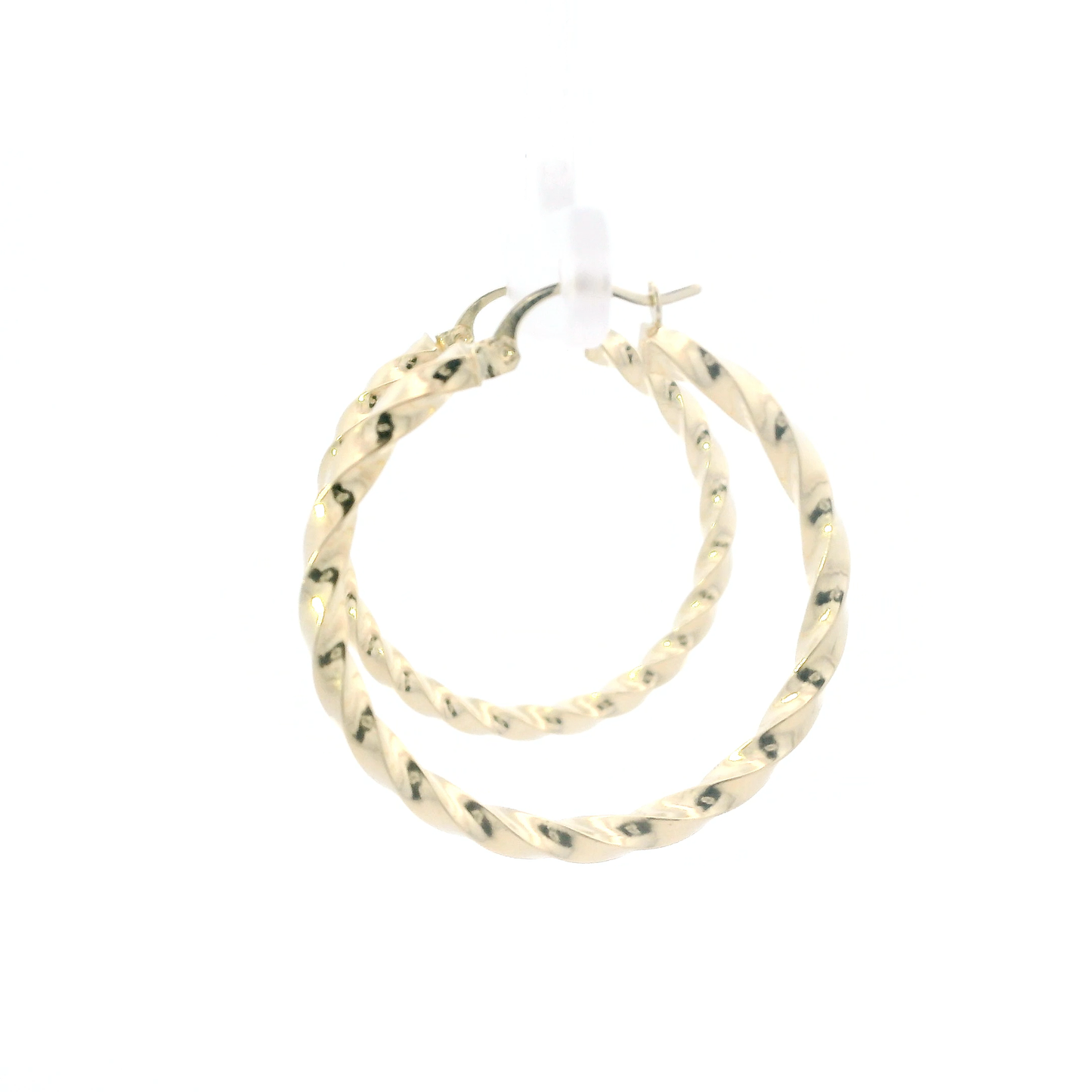 14K Yellow Gold Twisted Hoop Earrings