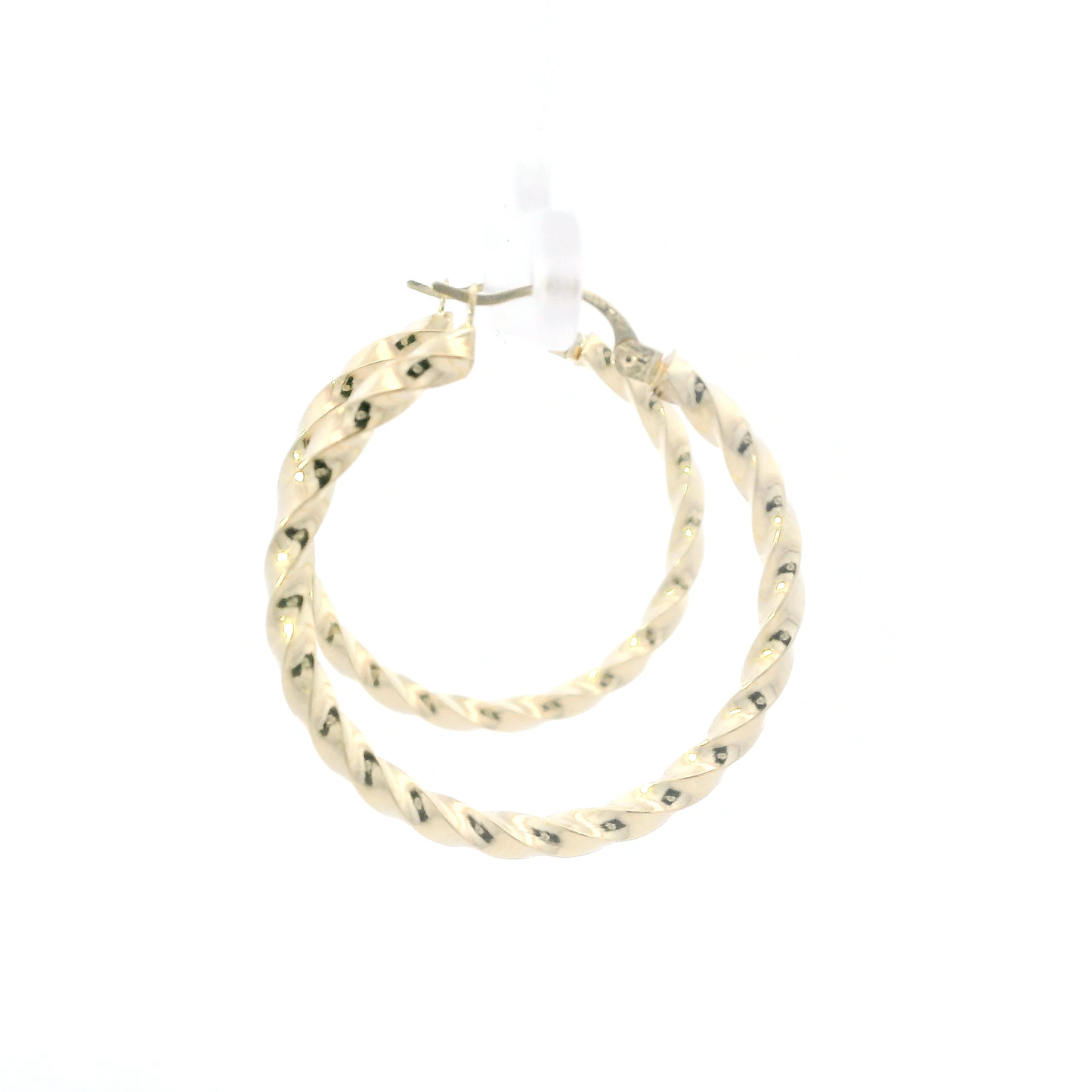 14K Yellow Gold Twisted Hoop Earrings