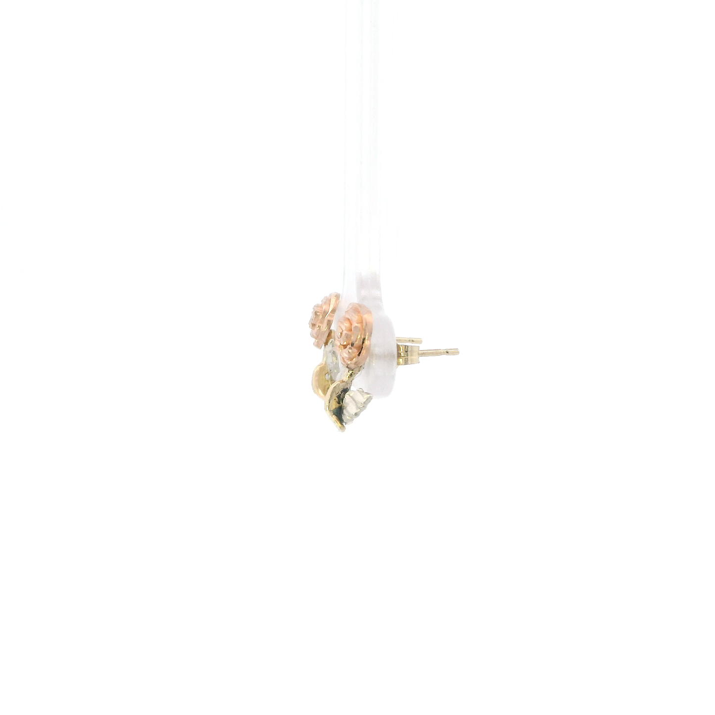 14K Yellow & Rose Gold Black Hills Gold Rose Stud Earrings