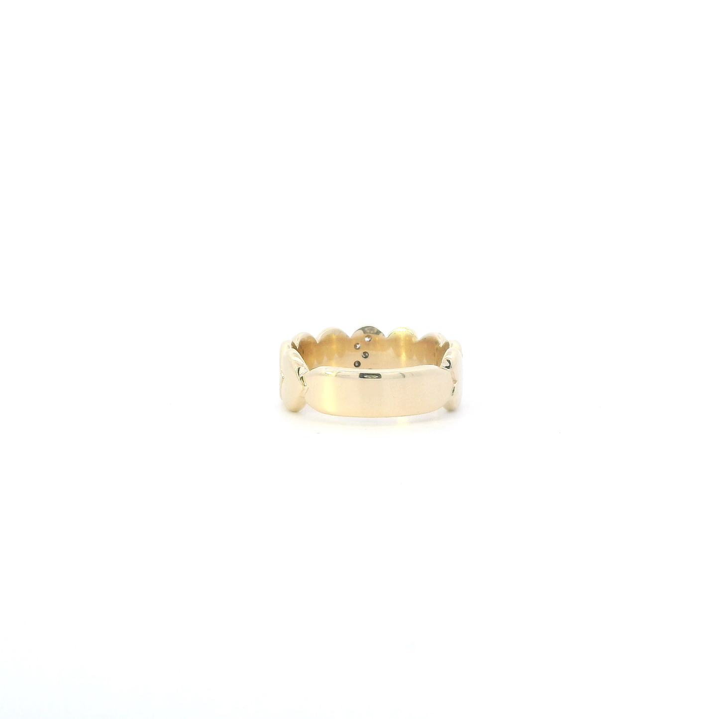 14K Yellow Gold Diamonds Heart Band - 0.05ct