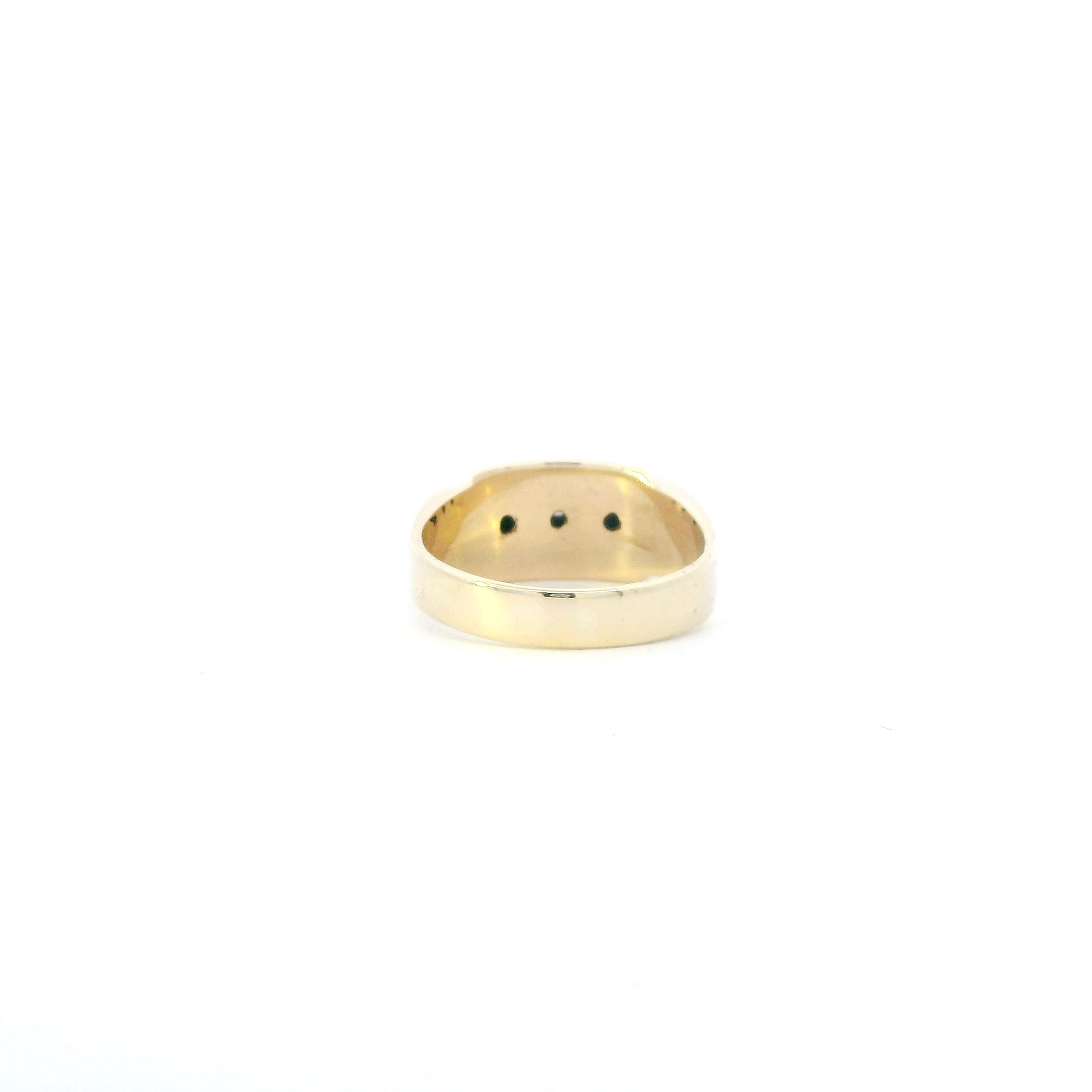 14K Yellow Gold Diamonds Mens Ring - 0.31ct