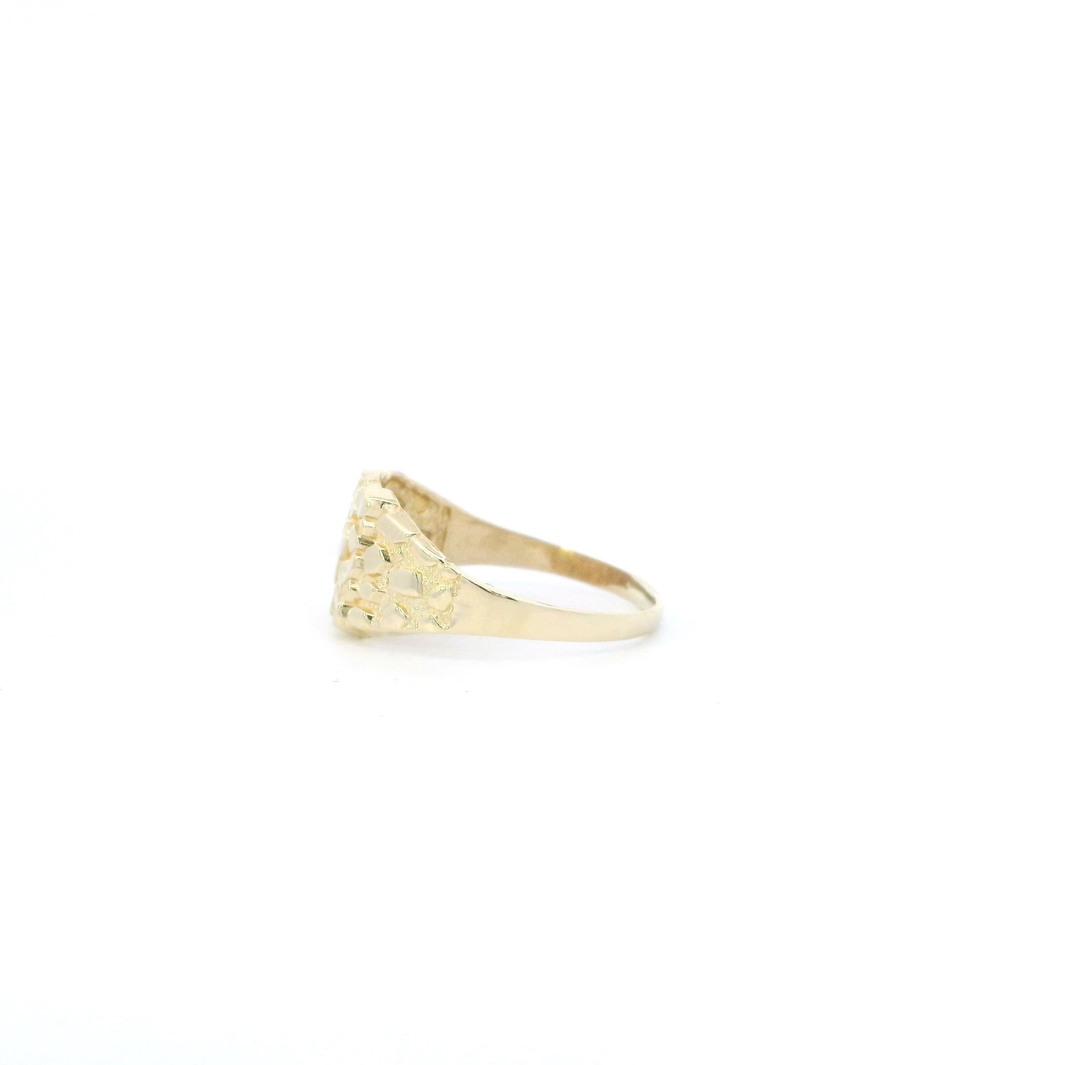10K Yellow Gold Nugget Mens Ring