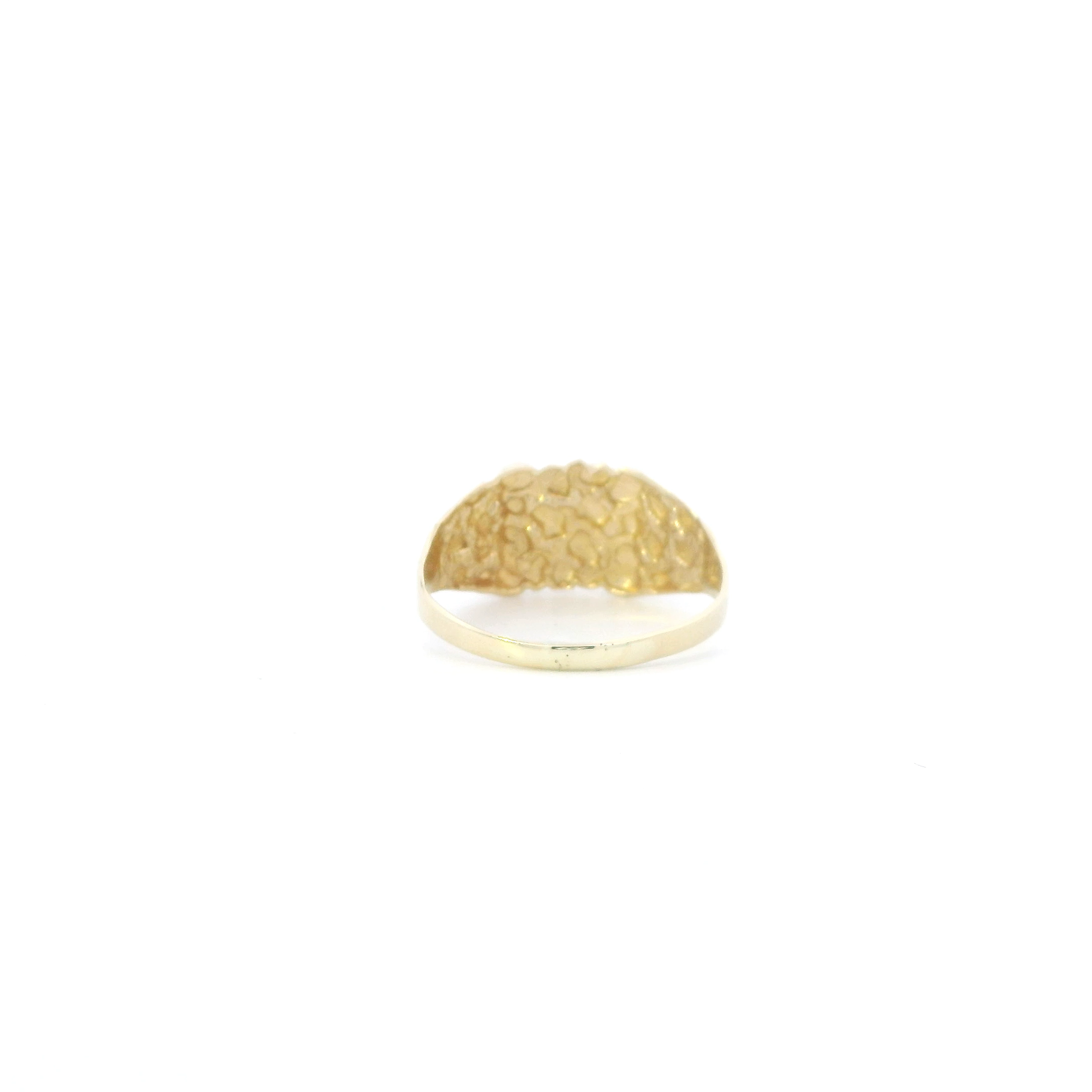 10K Yellow Gold Nugget Mens Ring