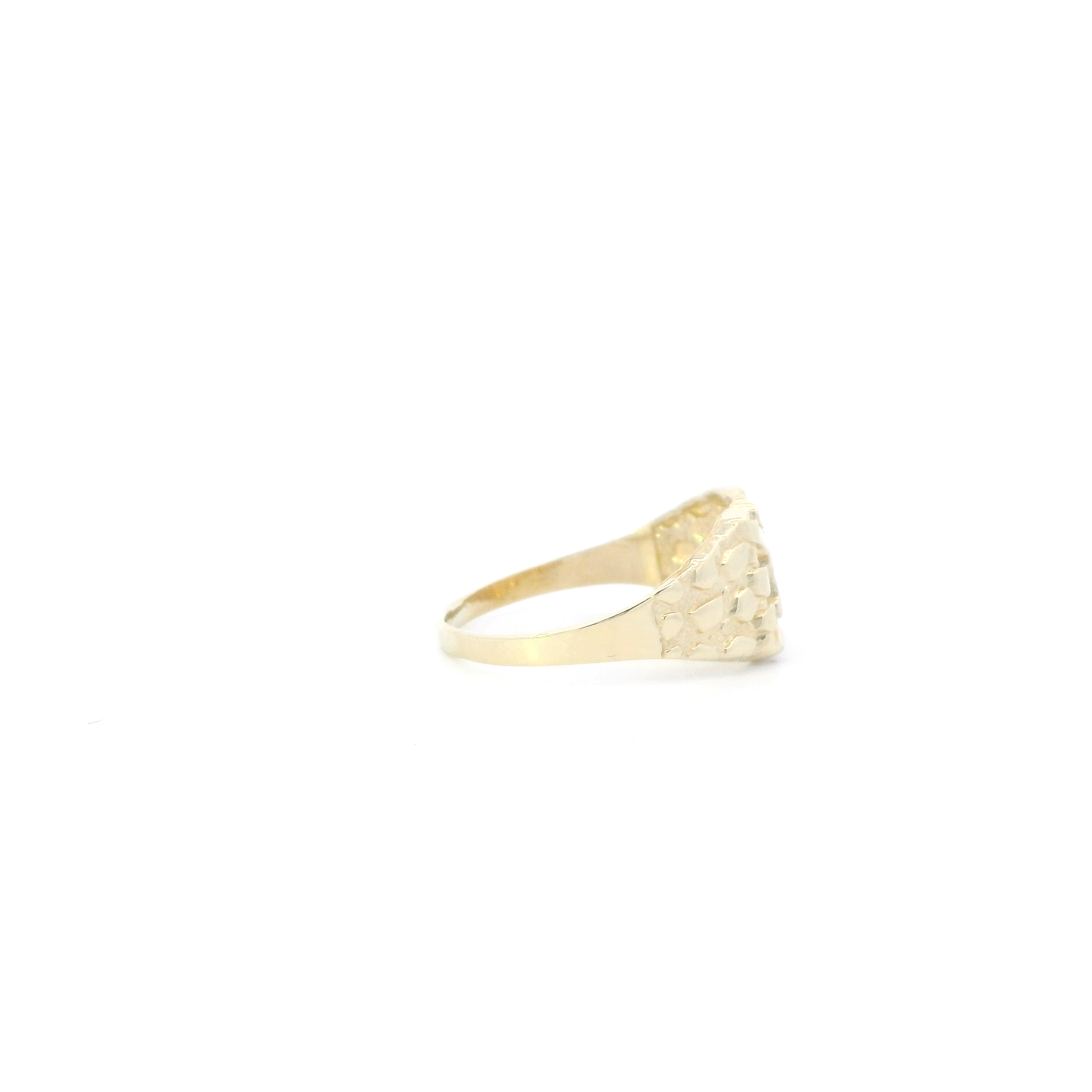 10K Yellow Gold Nugget Mens Ring