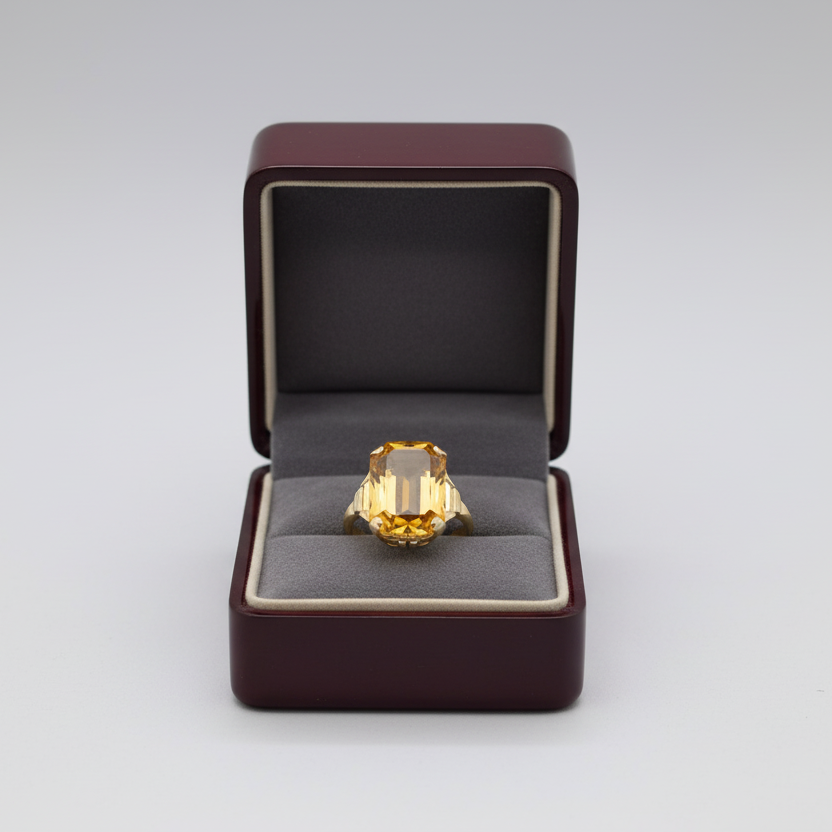 10K Yellow Gold Citrine Womens Ring