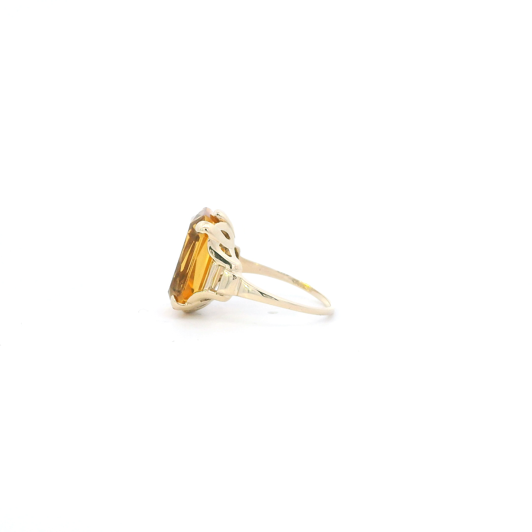 10K Yellow Gold Citrine Womens Ring