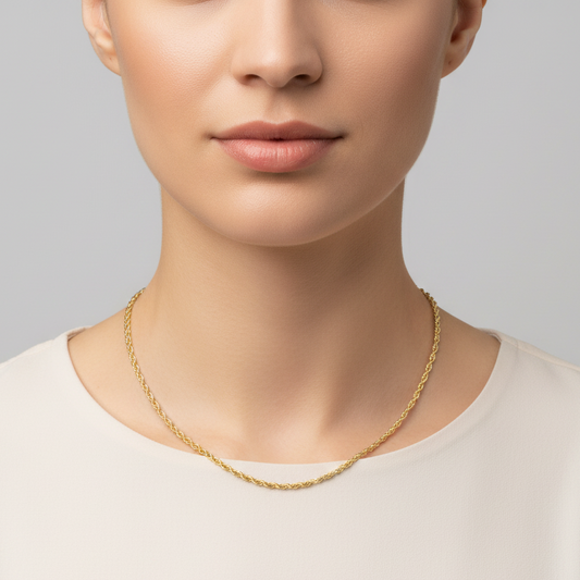 14K Yellow Gold 16" Rope Chain