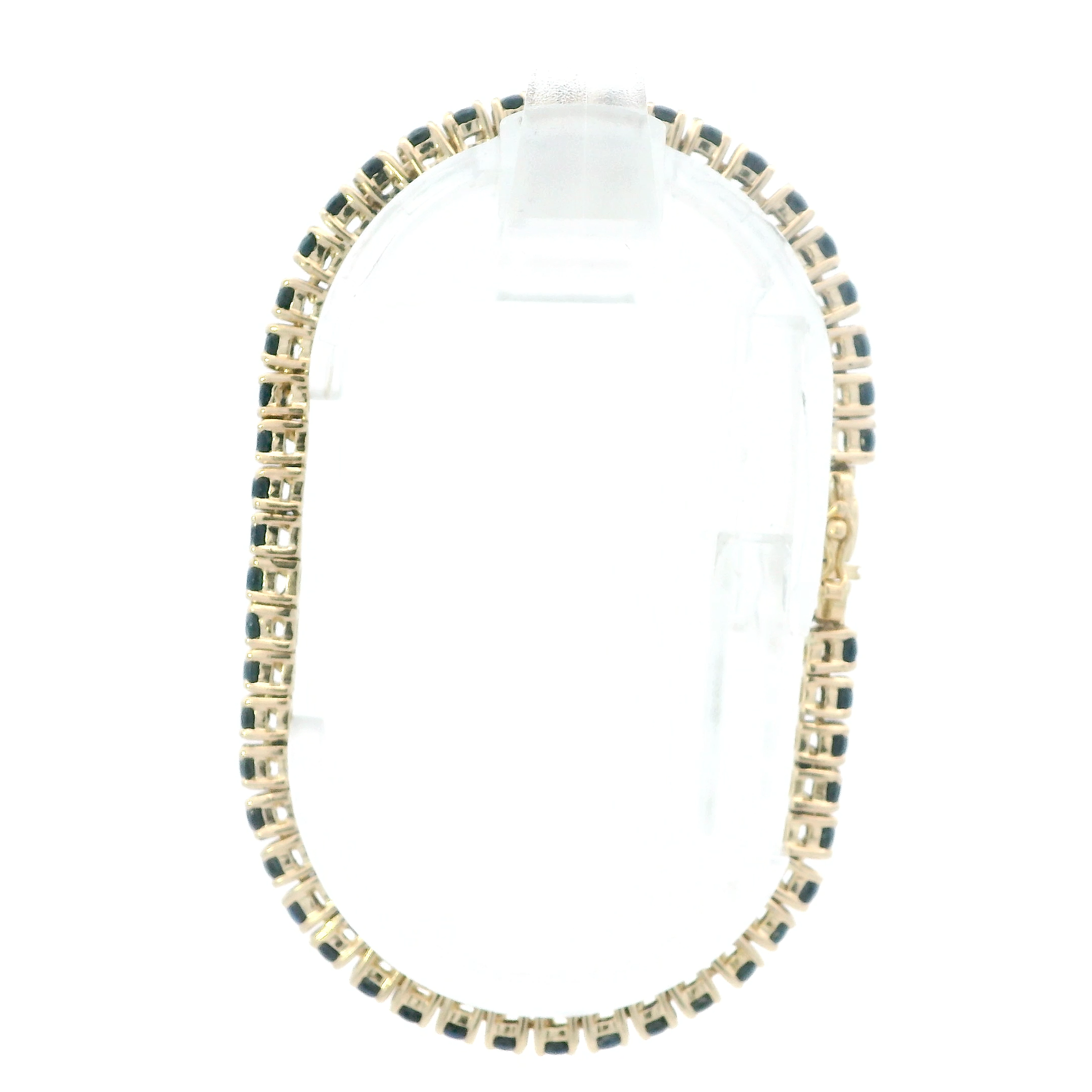 14K Yellow Gold Blue Sapphire Tennis Bracelet