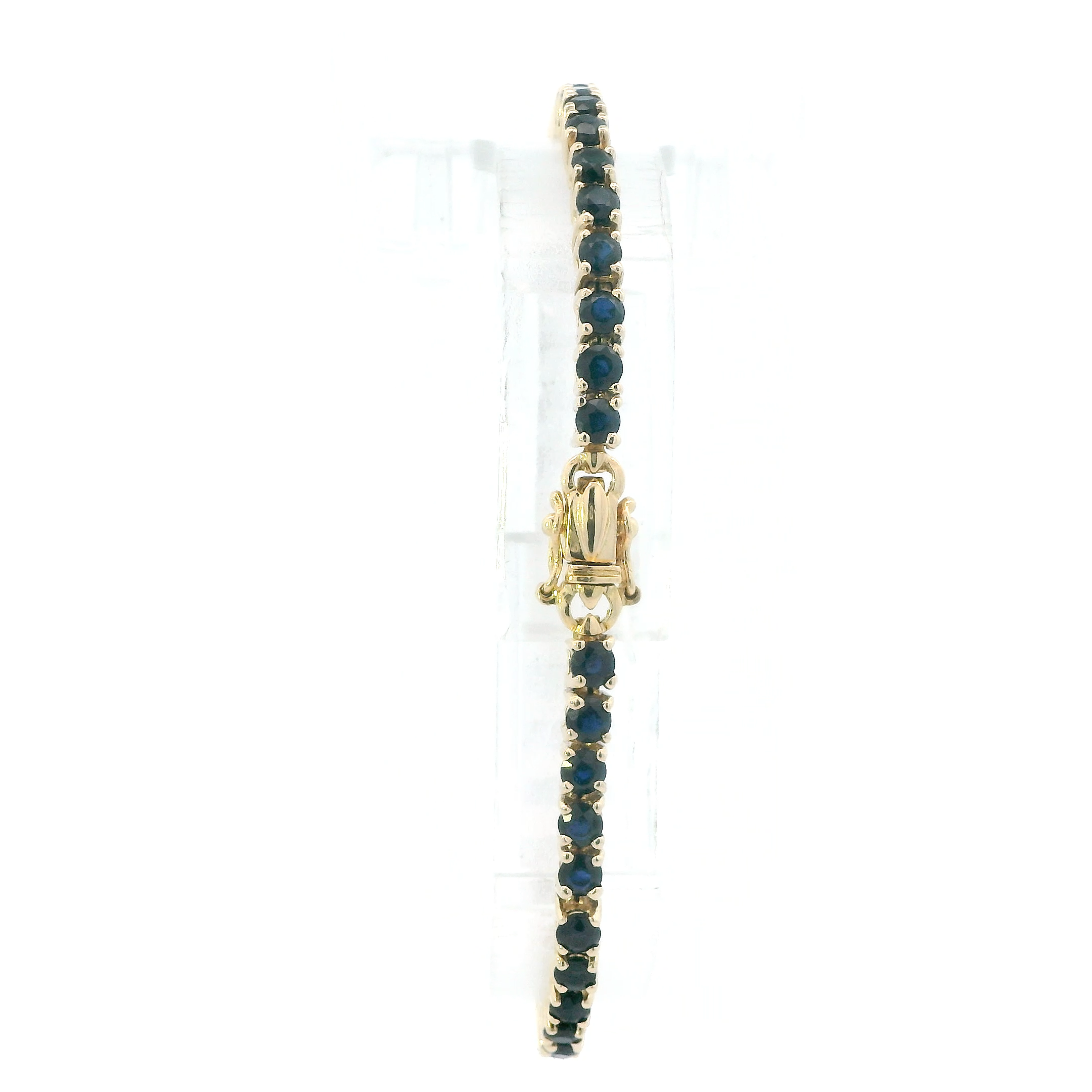 14K Yellow Gold Blue Sapphire Tennis Bracelet