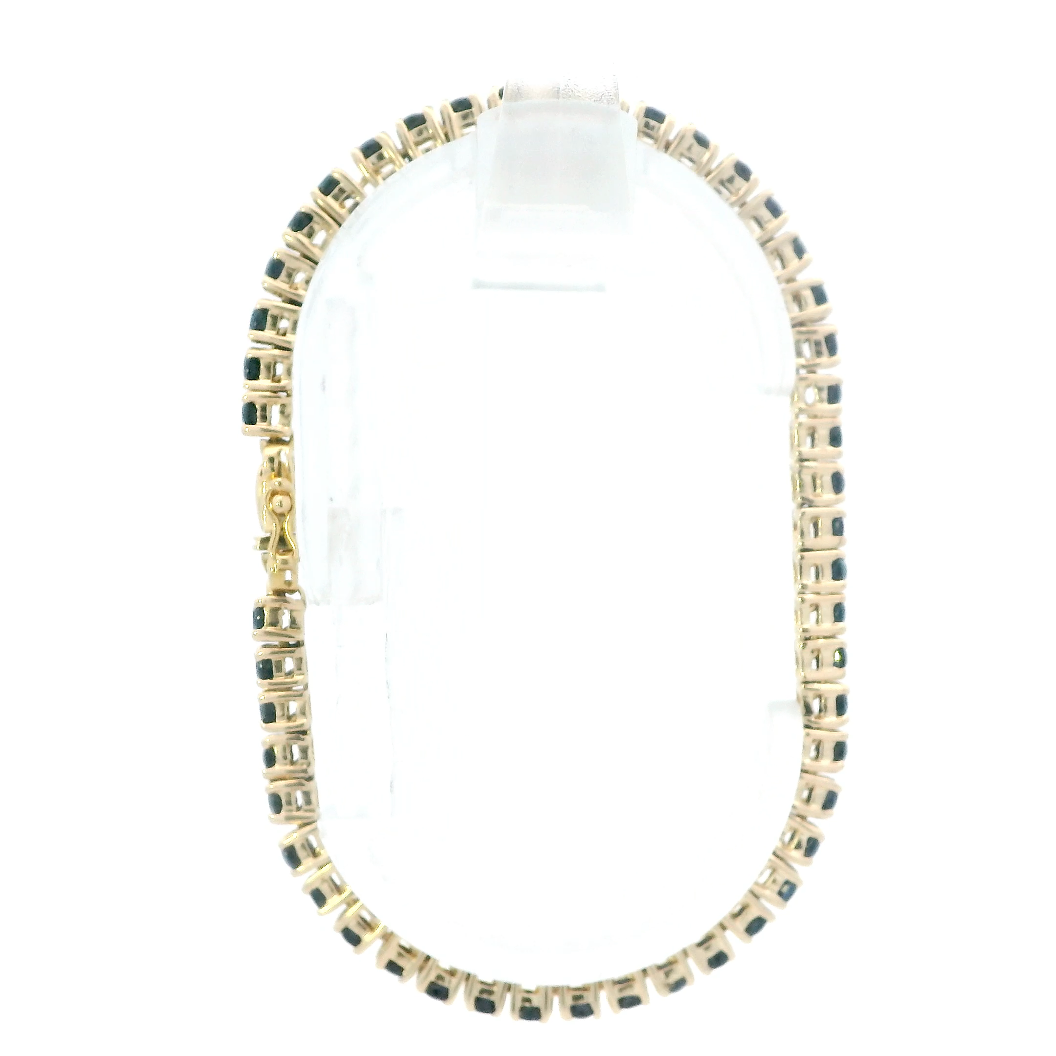 14K Yellow Gold Blue Sapphire Tennis Bracelet