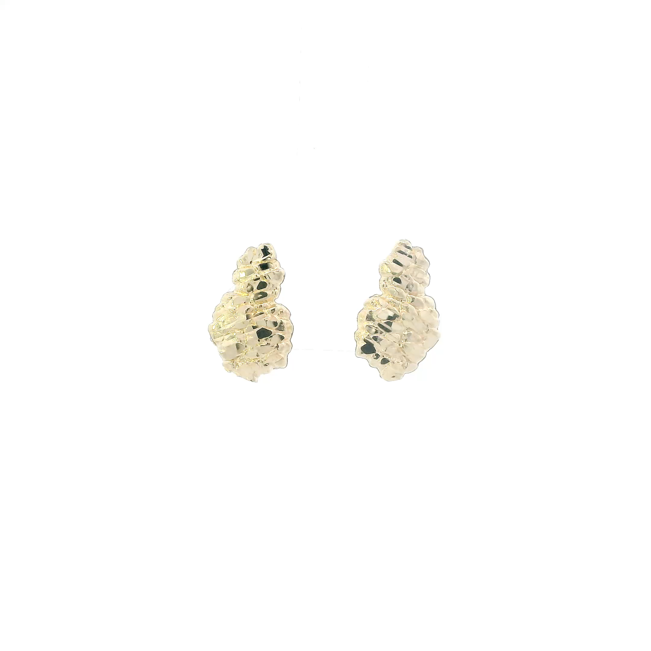 10K Yellow Gold Nugget Stud Earrings