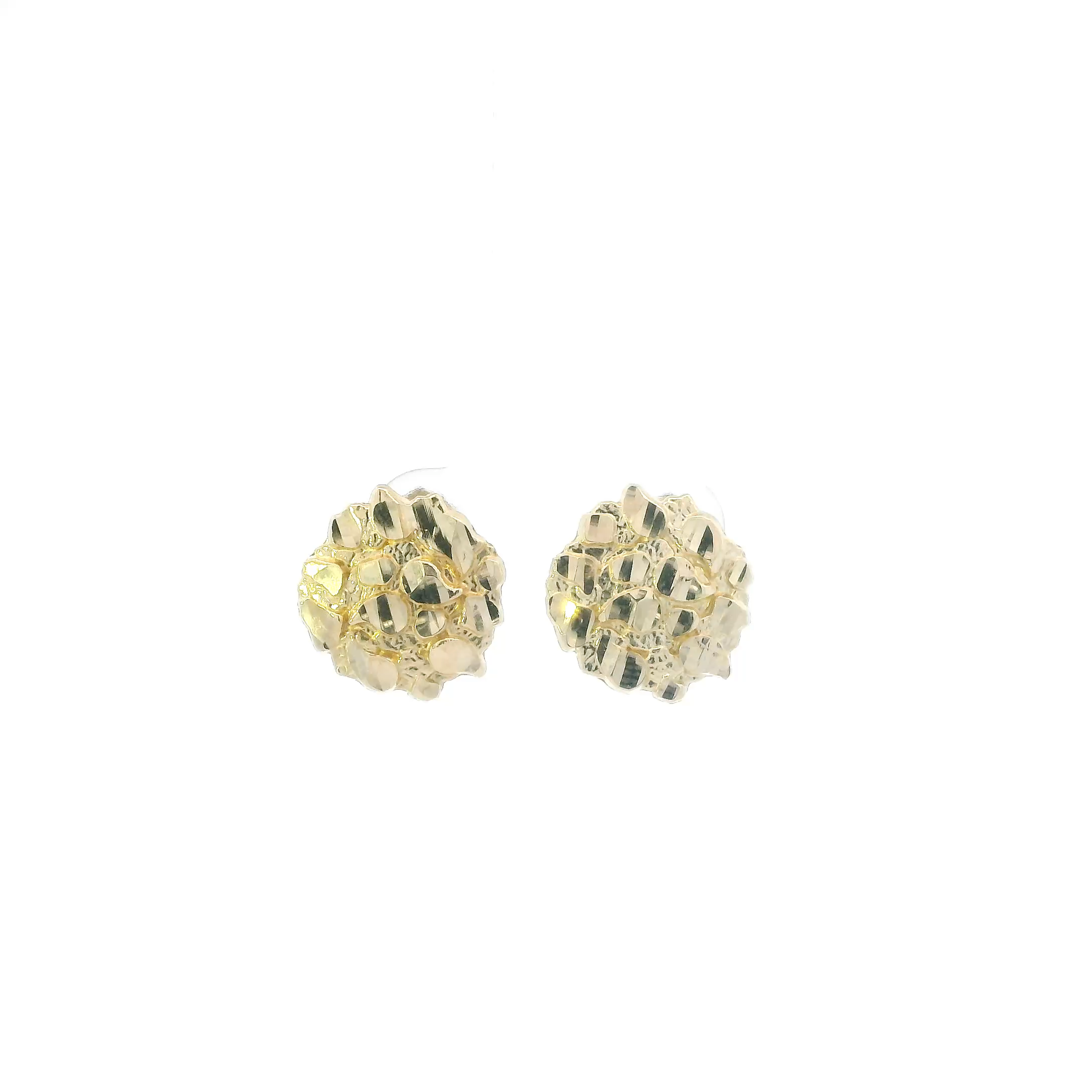 10K Yellow Gold Nugget Stud Earrings