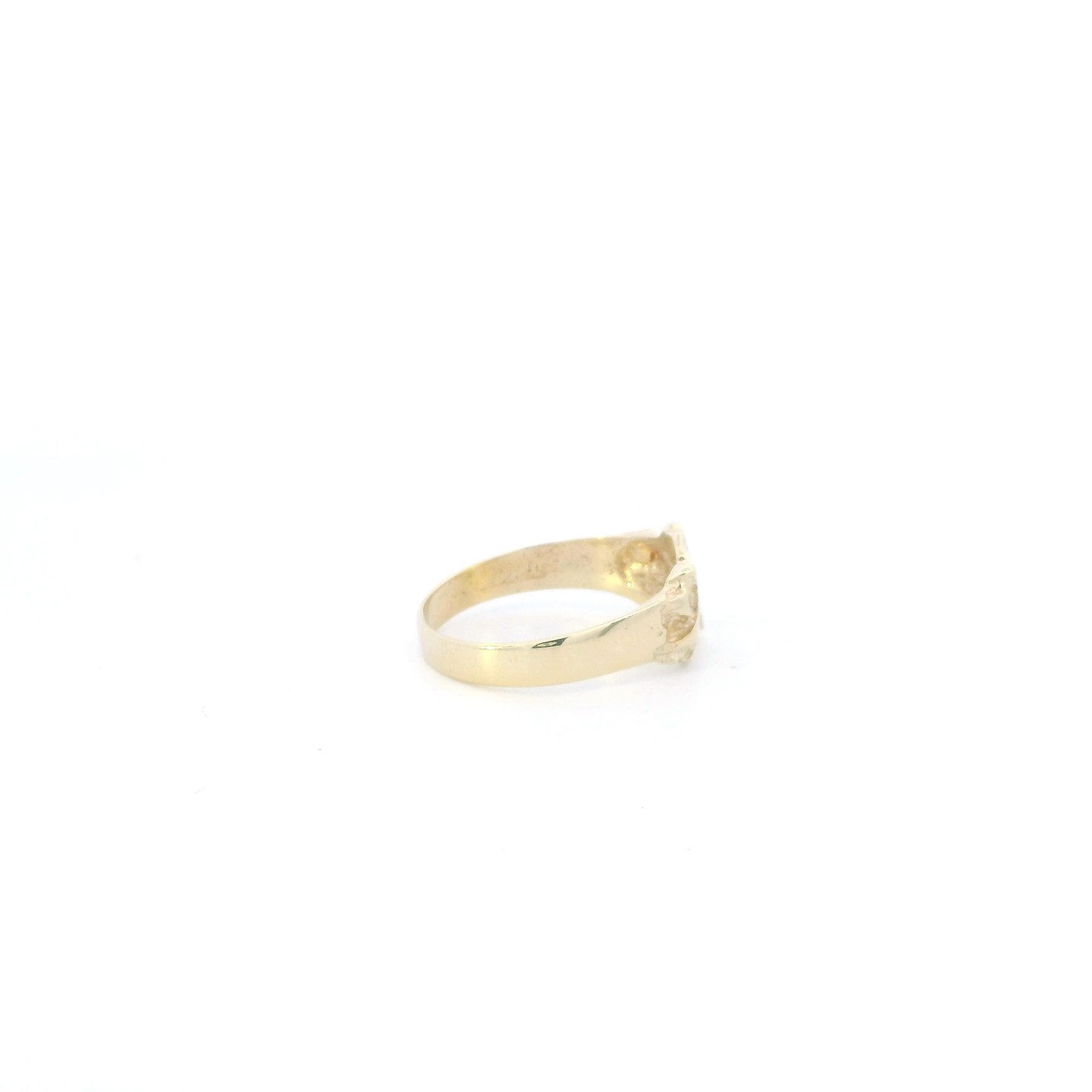 14K Yellow Gold Nugget Womens Ring