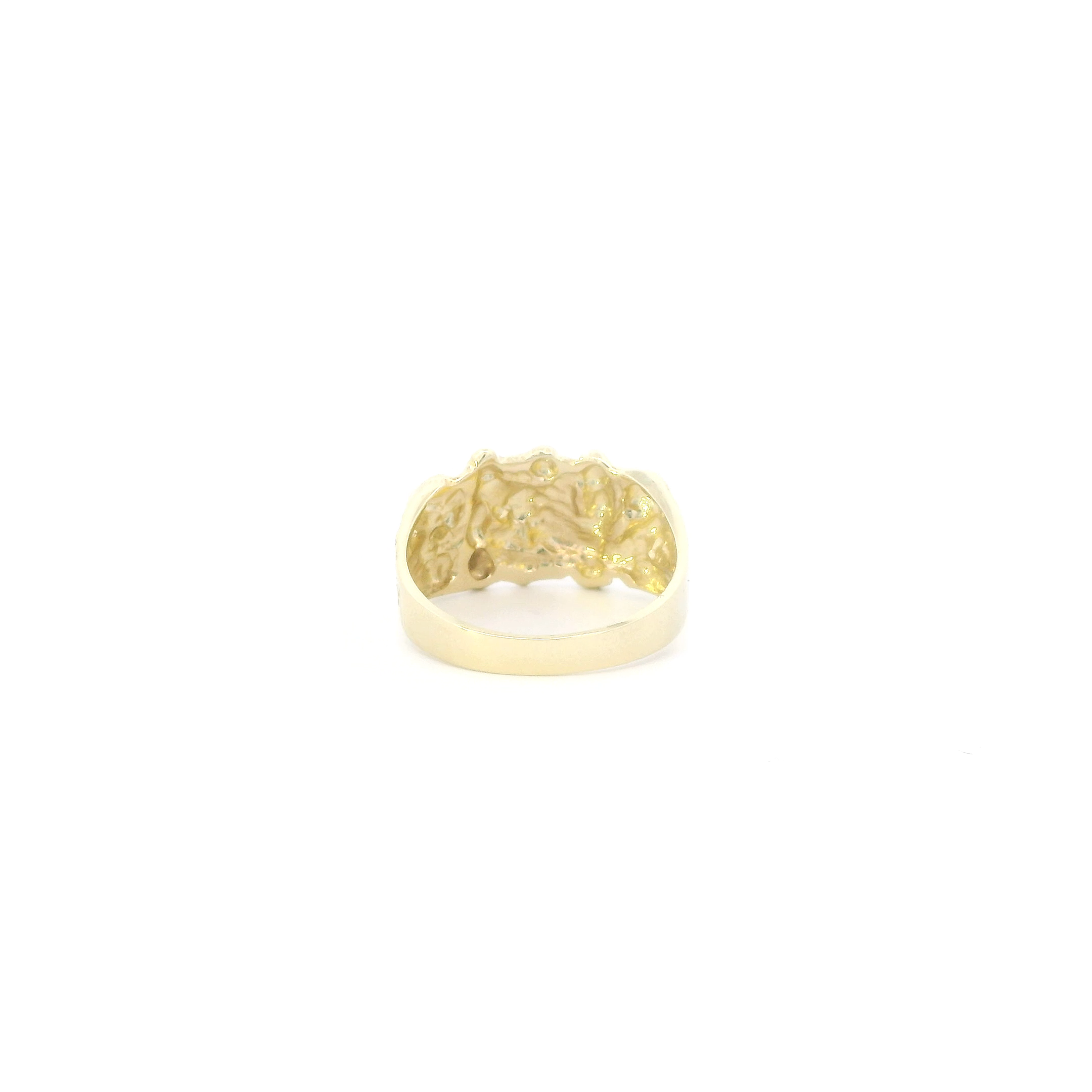 10K Yellow Gold Nugget Mens Ring