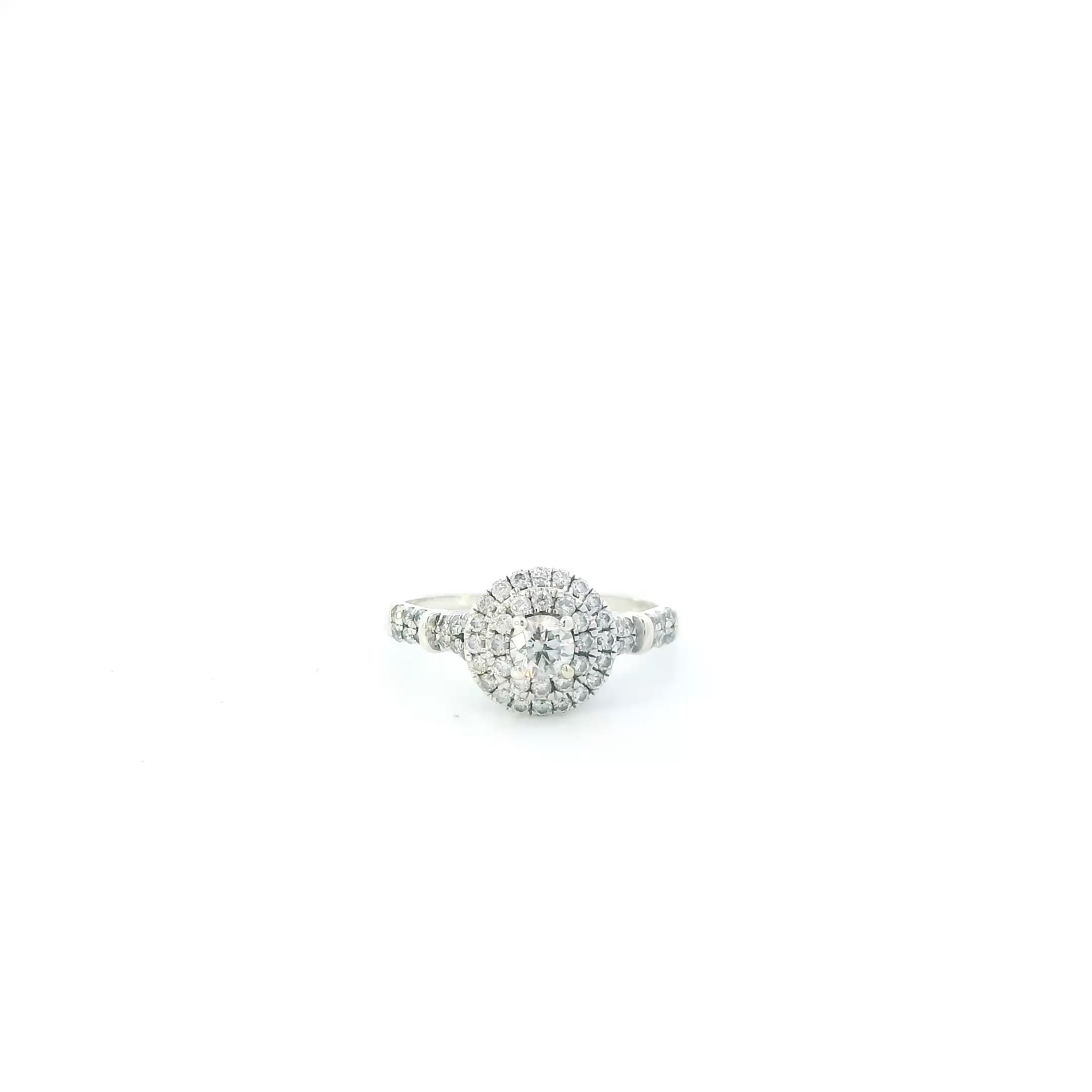 14K White Gold Diamonds Womens Ring - 0.89ct
