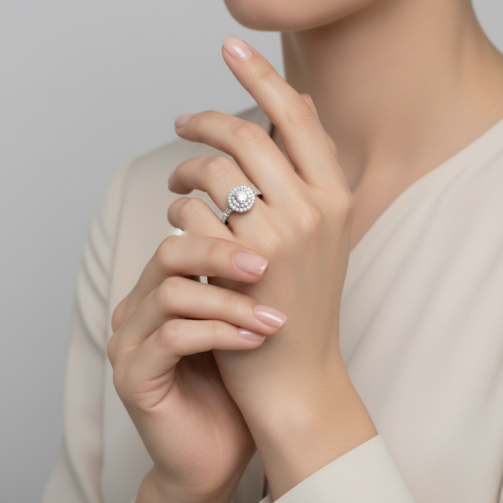 14K White Gold Diamonds Womens Ring - 0.89ct