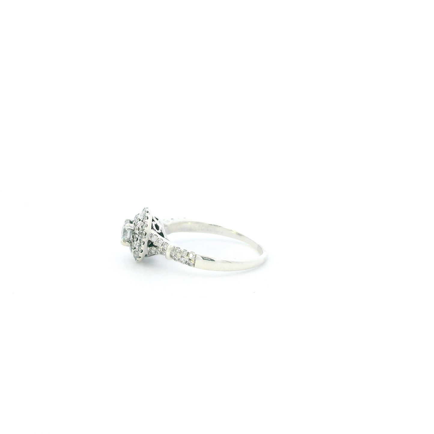 14K White Gold Diamonds Womens Ring - 0.89ct
