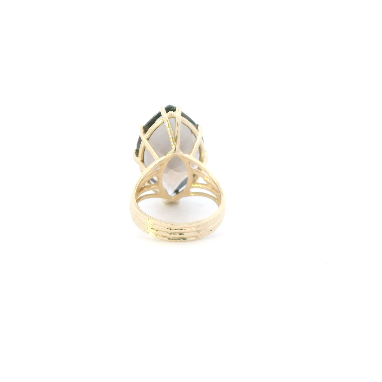 14K Yellow Gold Smokey Quartz Womens Ring