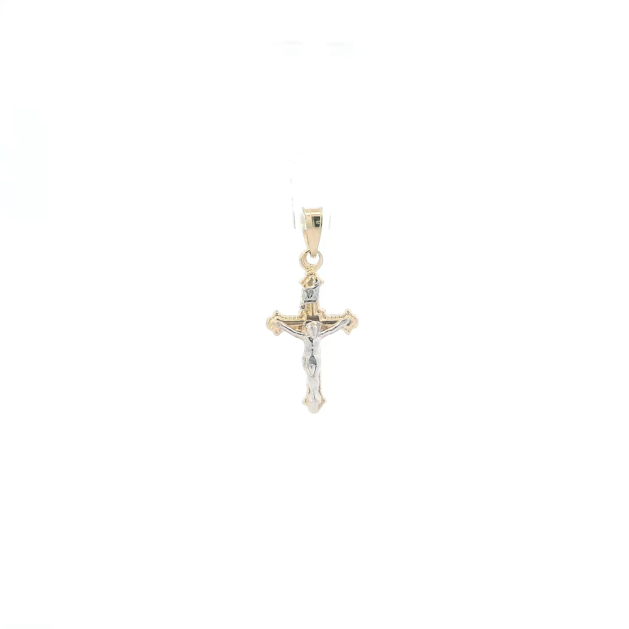 14K Yellow & White Gold Crucifix Pendant