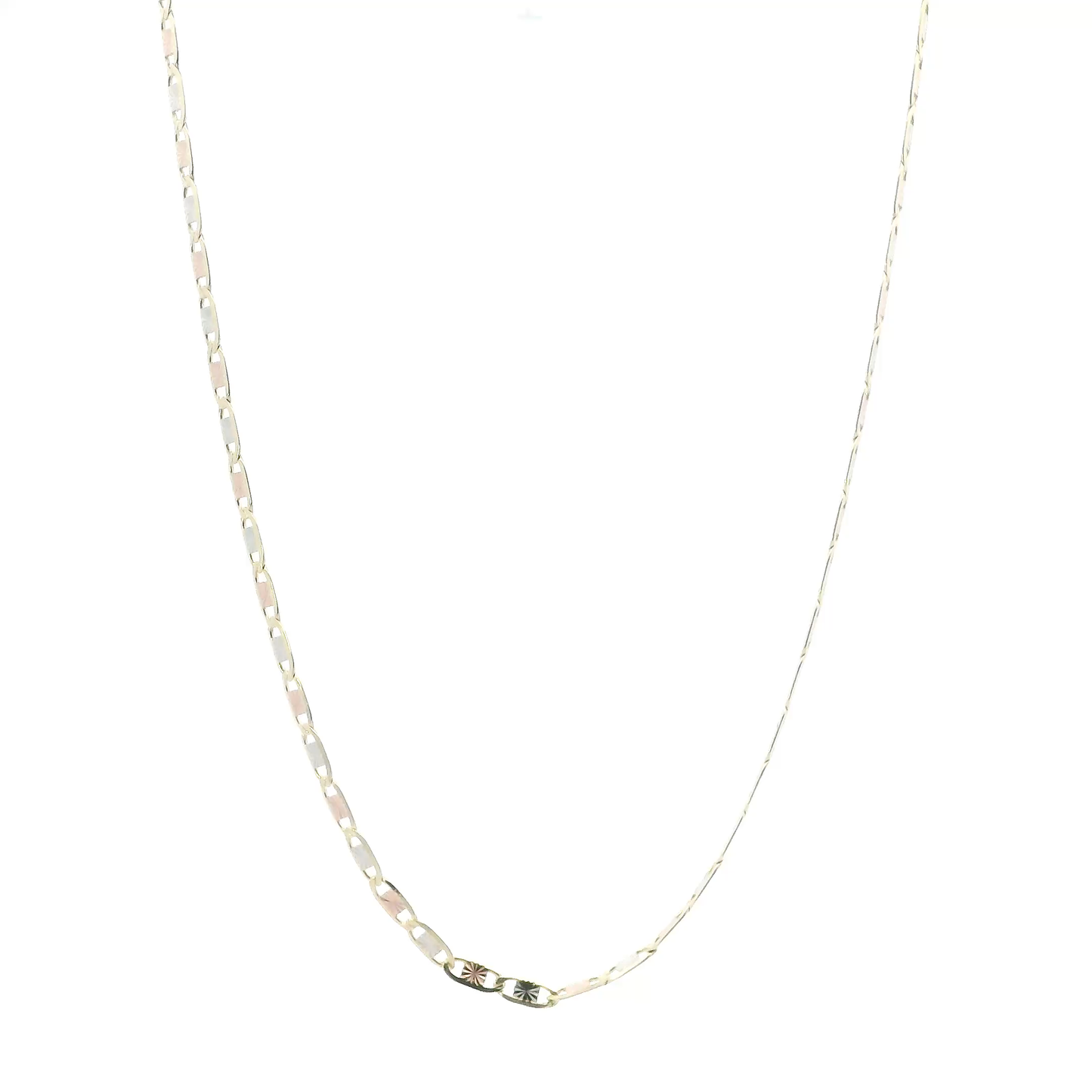 10K Tri Color Gold 21" Mariner Chain