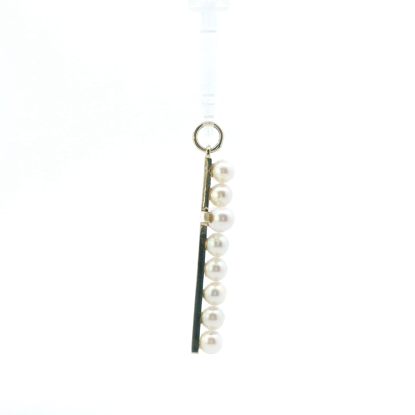 14K Yellow Gold Pearls Cross Pendant