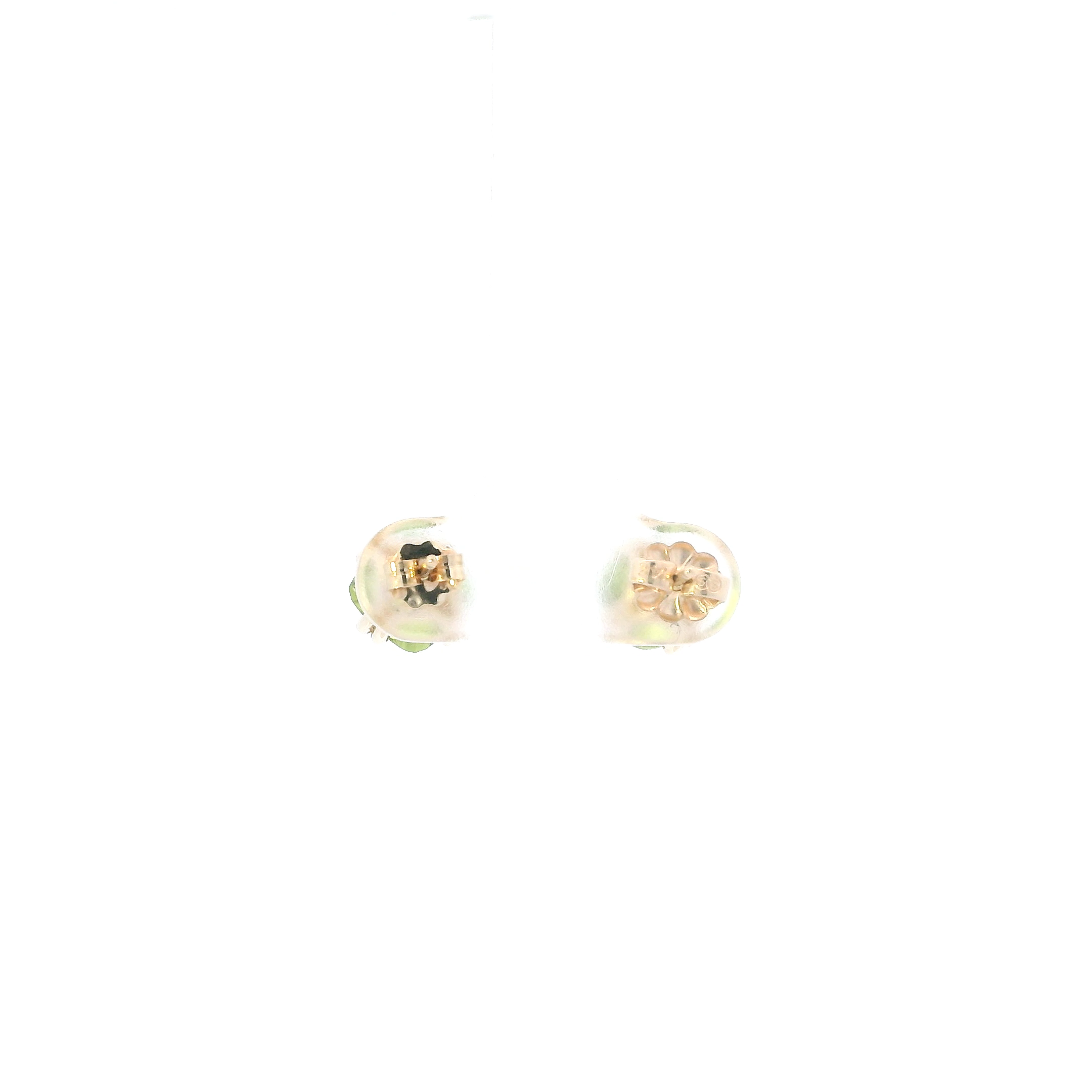 14K Yellow Gold Peridot Stud Earrings