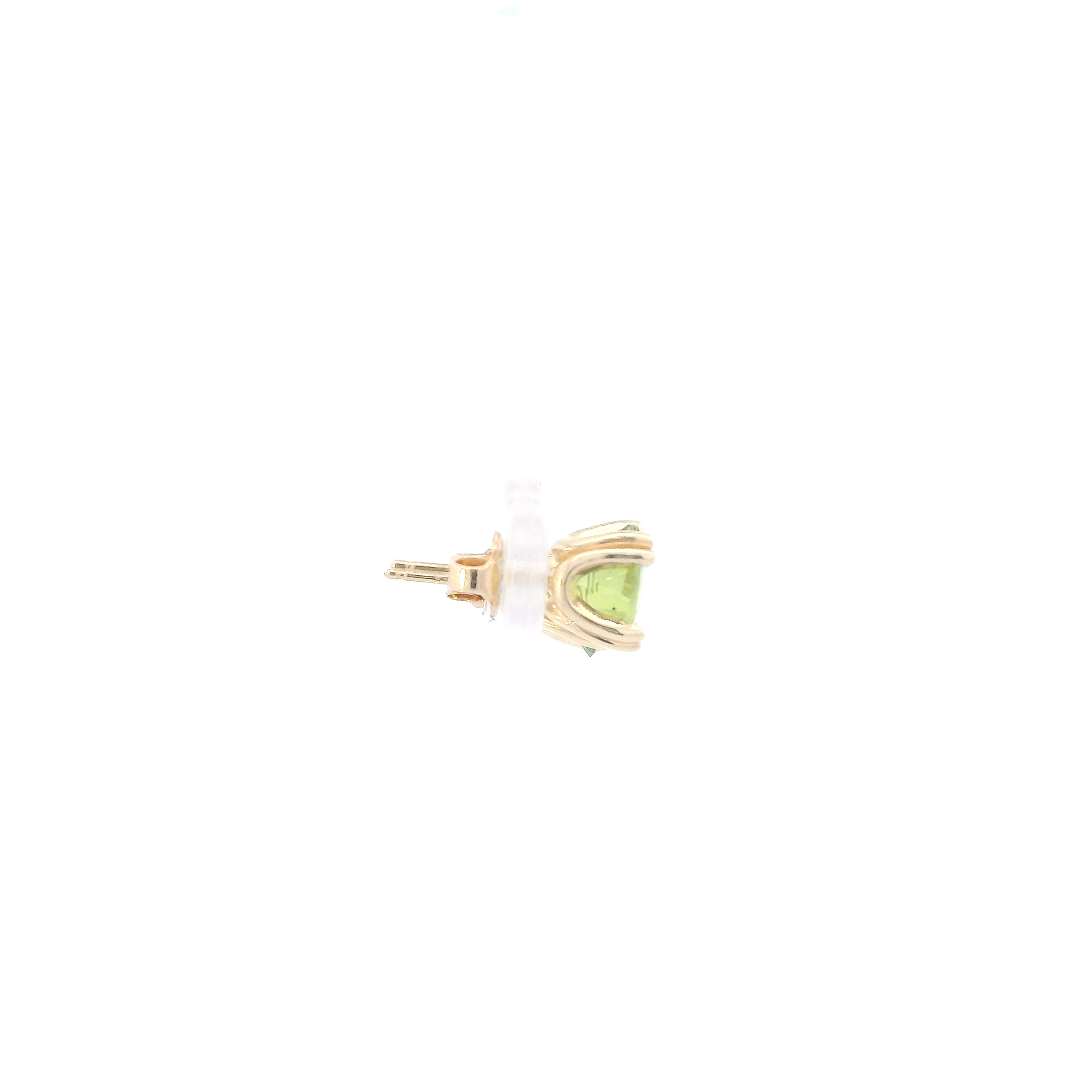 14K Yellow Gold Peridot Stud Earrings