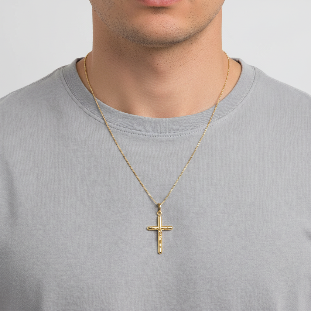 Colgante Crucifijo Oro Amarillo 14K